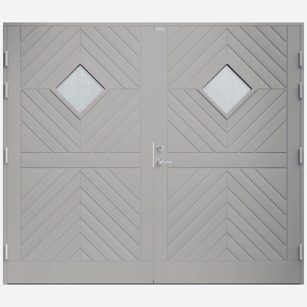 Garagedörr Diplomat Karin Cotswoldglas BxH: 250x200 cm, Ljusgrå