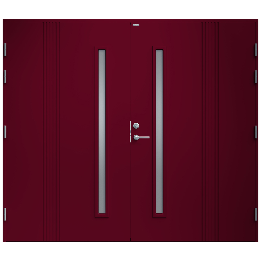 Garagedörr Diplomat Nathalie Klarglas BxH: 250x200 cm, Djupröd