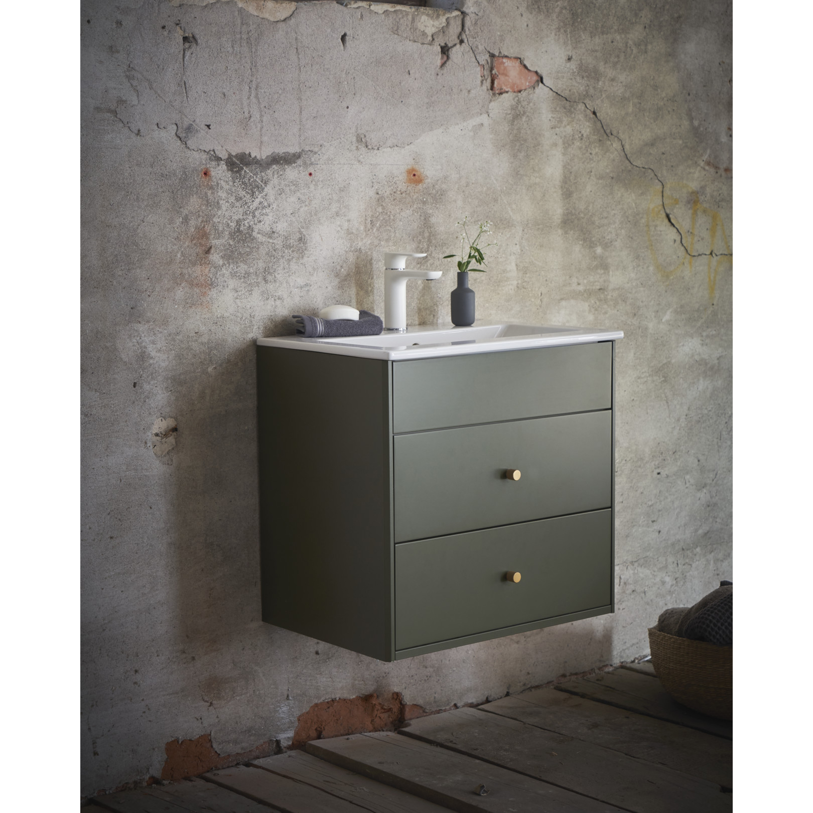 Tvättställsskåp Gustavsberg Graphic Elegans 60 cm - Fukttrög MDF för Badrum