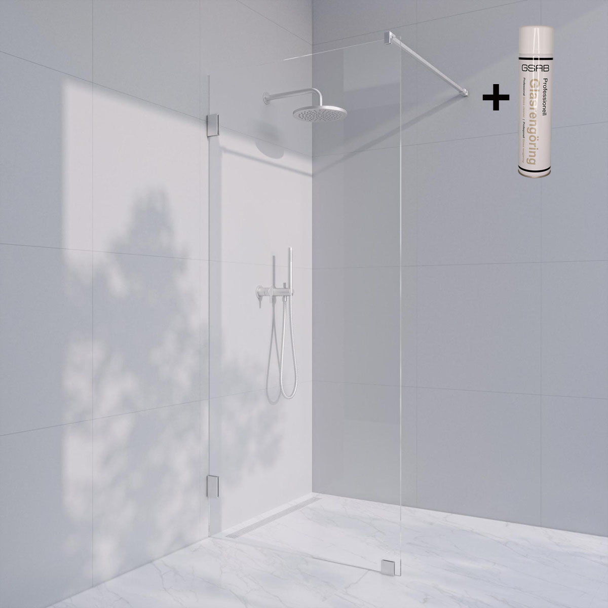 Duschvägg Invitrea Flair GH1 med Glasrengöring