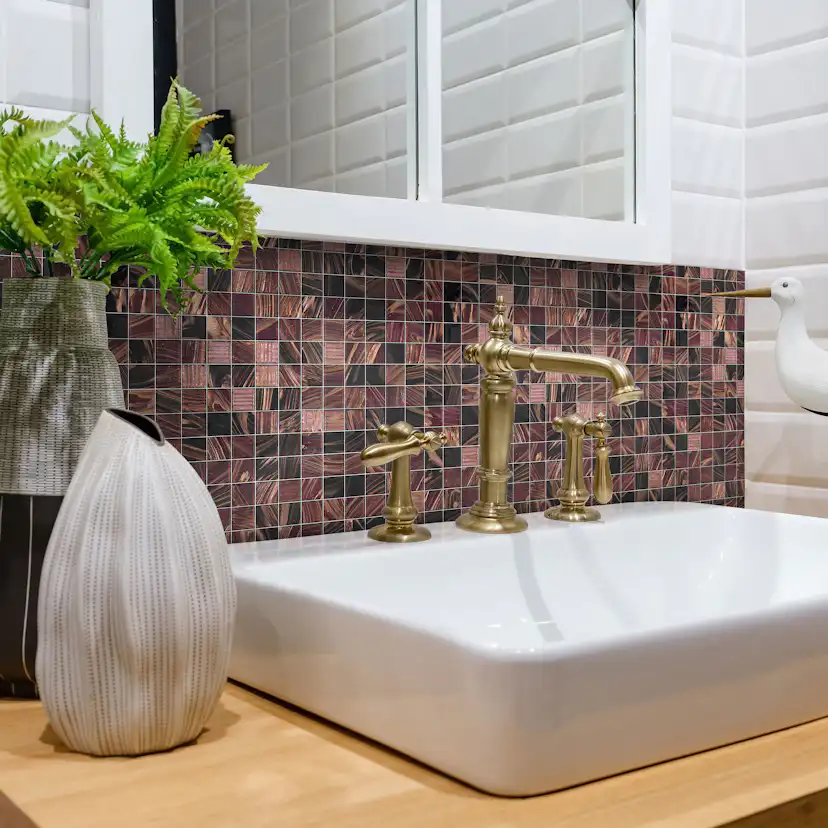 Glasmosaik Arredo Purple/Black/Guld 2x2 cm
