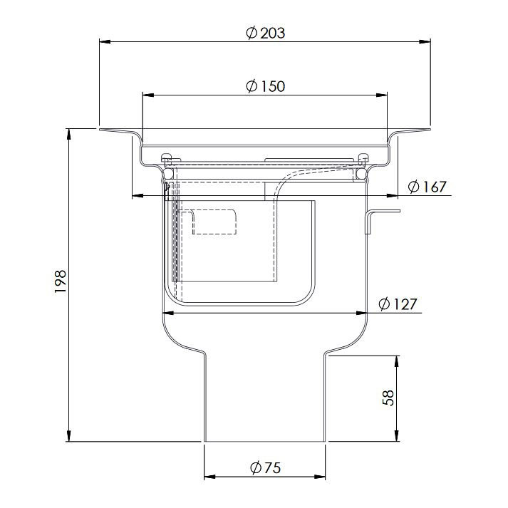 Golvbrunn Purus Balder 75 P Ø150 mm