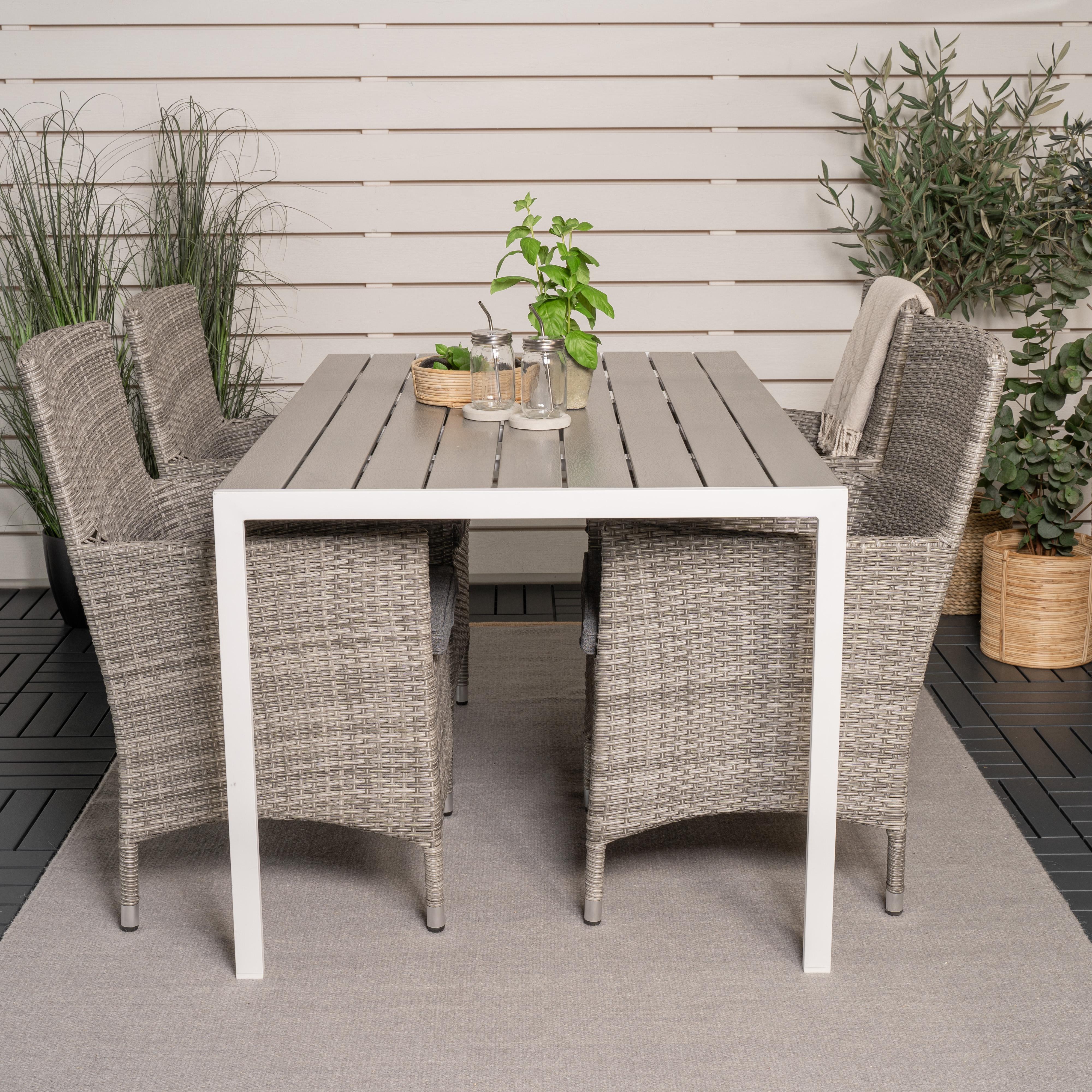 Matgrupp Utomhus Venture Home Bront 150 med 4 Milwa Trädgårdsstolar