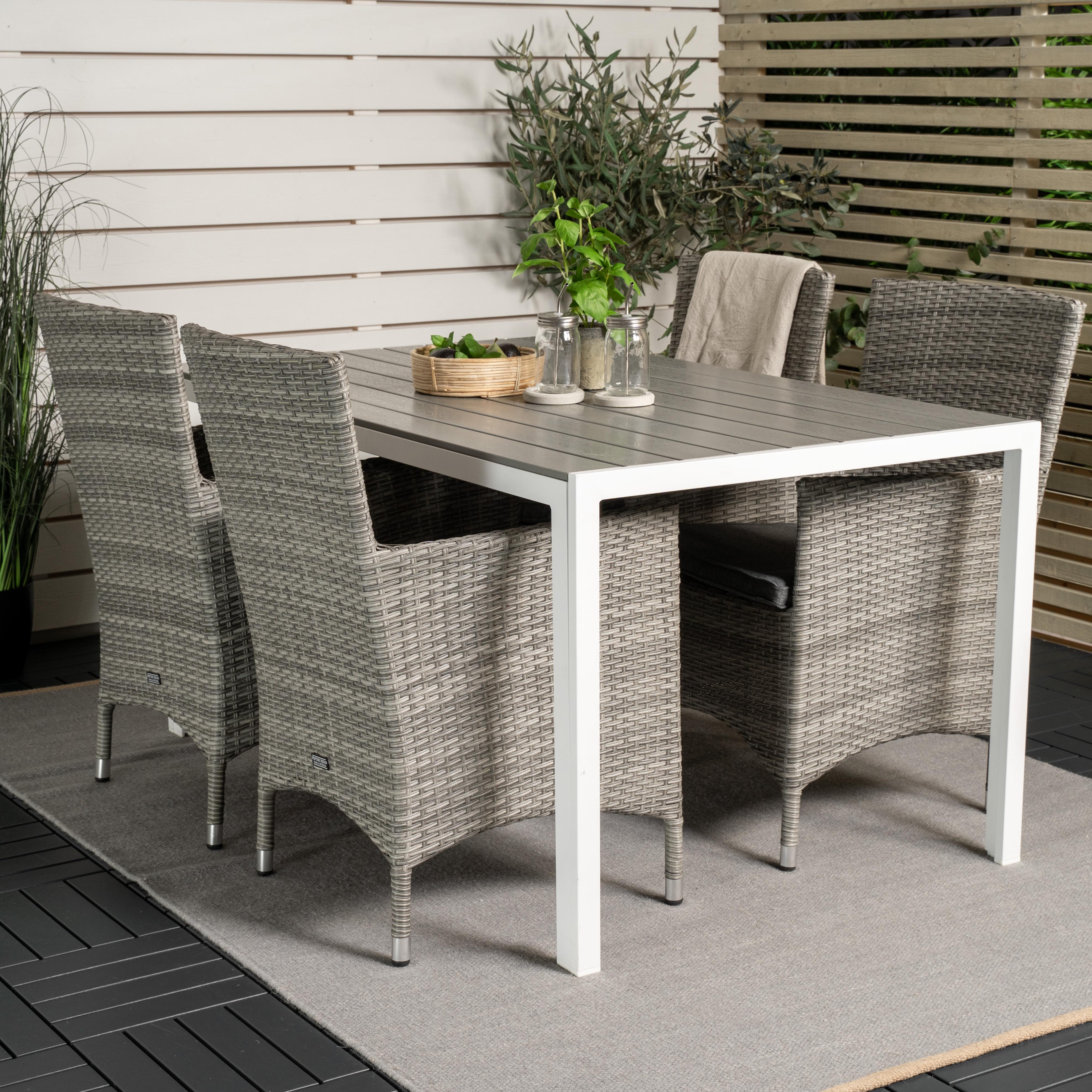 Matgrupp Utomhus Venture Home Bront 150 med 4 Milwa Trädgårdsstolar