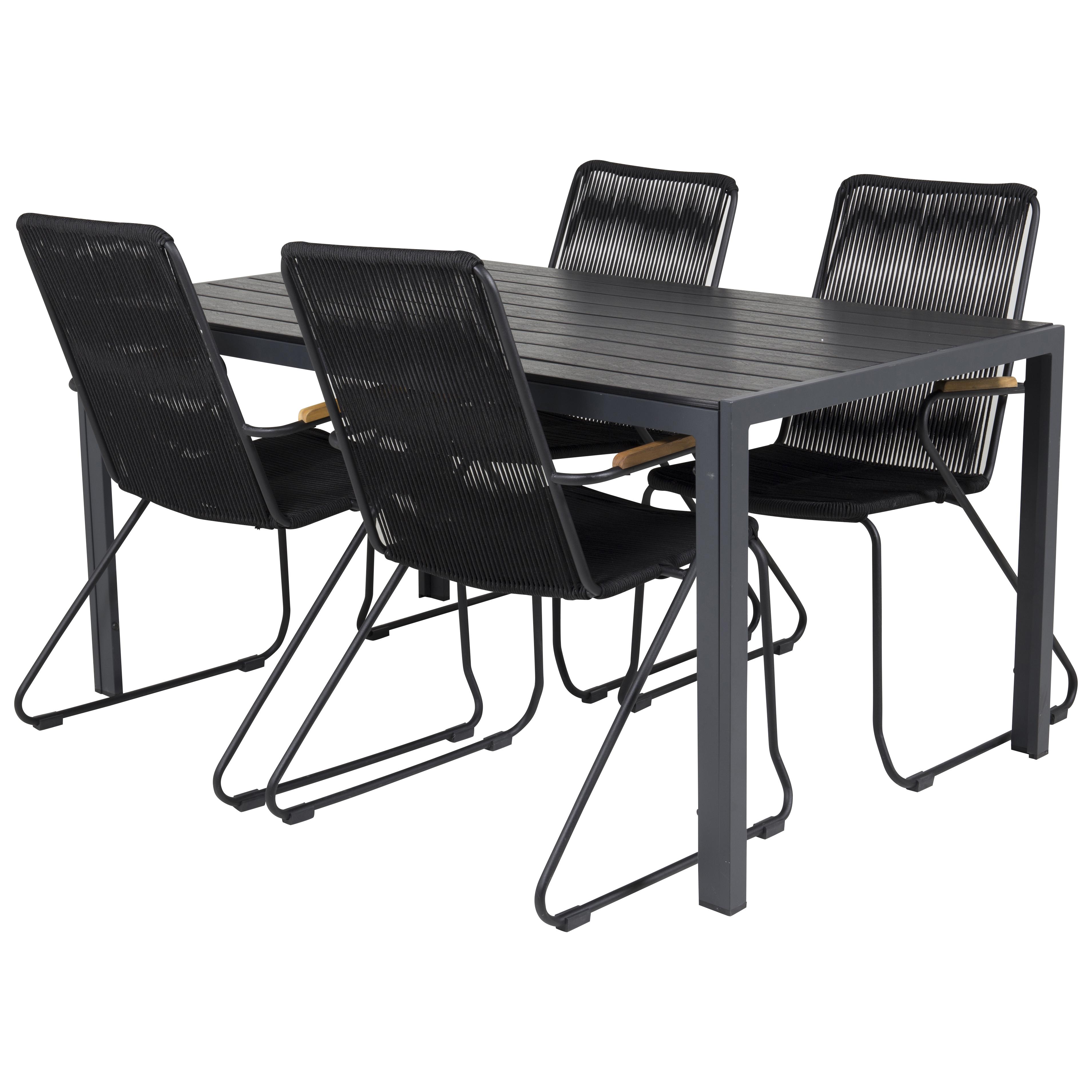 Matgrupp Venture Home Bront 150 med 4 Berfin Karmstolar