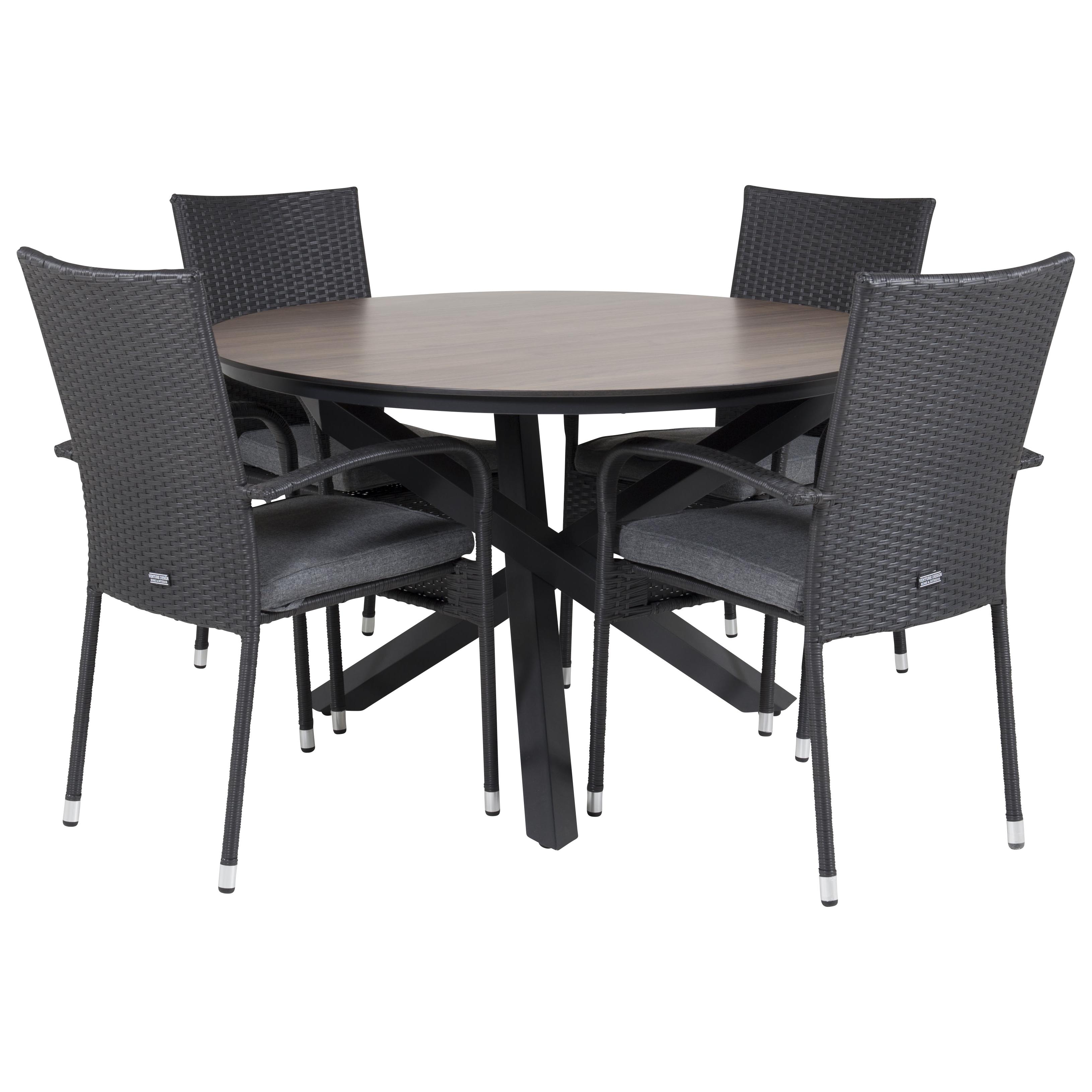 Matgrupp Venture Home Lea Ø 120 med 4 Asta Stolar