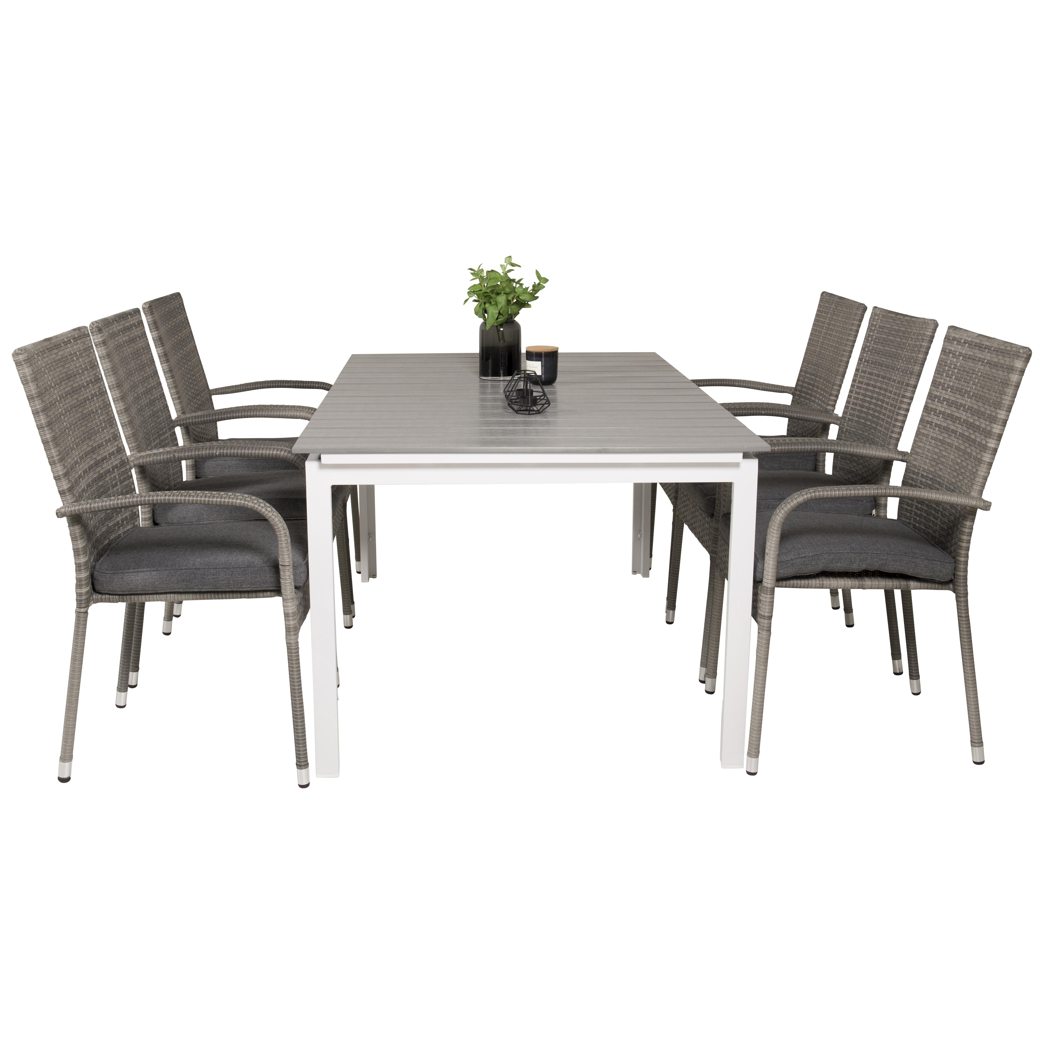 Matgrupp Venture Home Lova 160/240 med 6 Asta Stolar