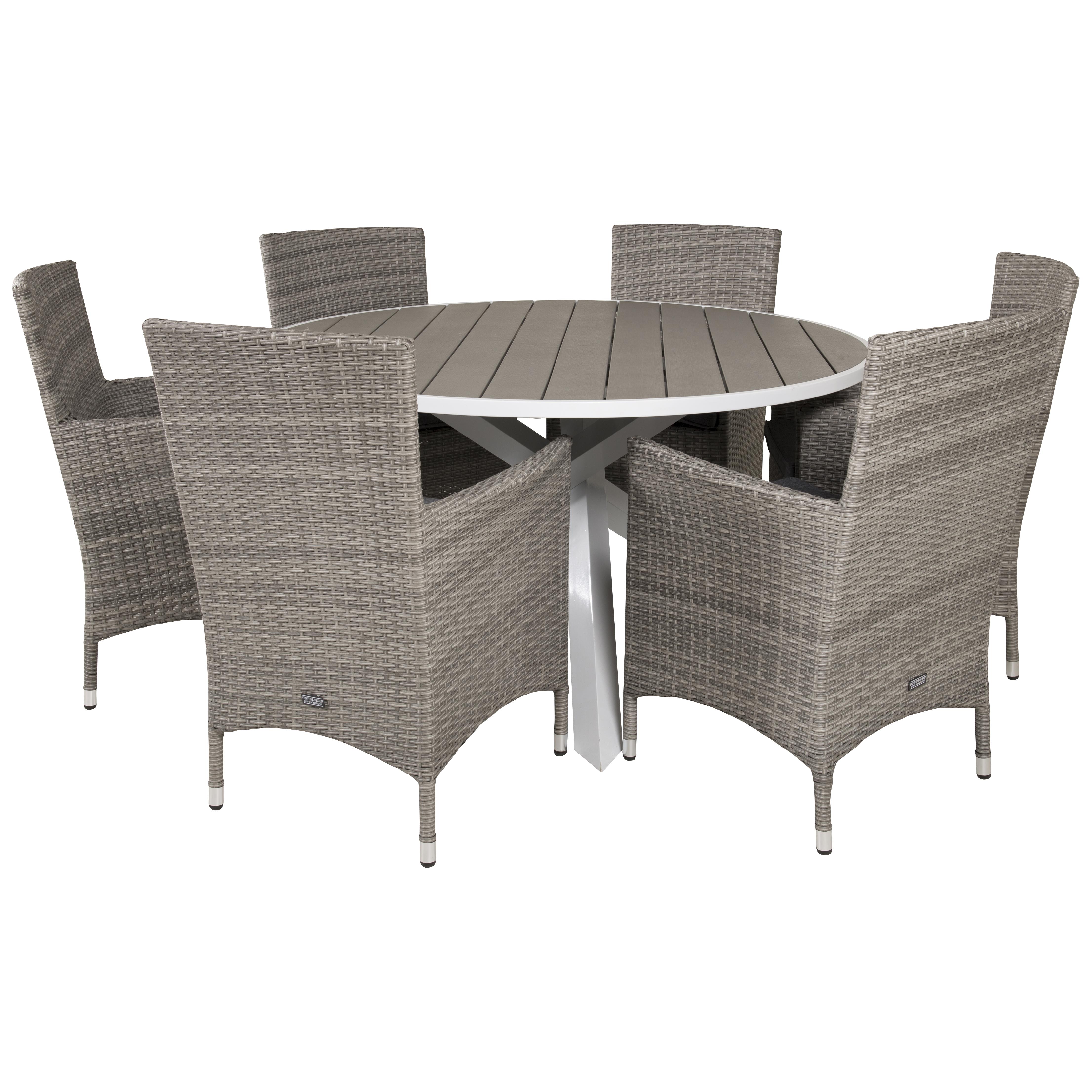 Matgrupp Venture Home Pincy Ø 140 med 6 Milwa Stolar