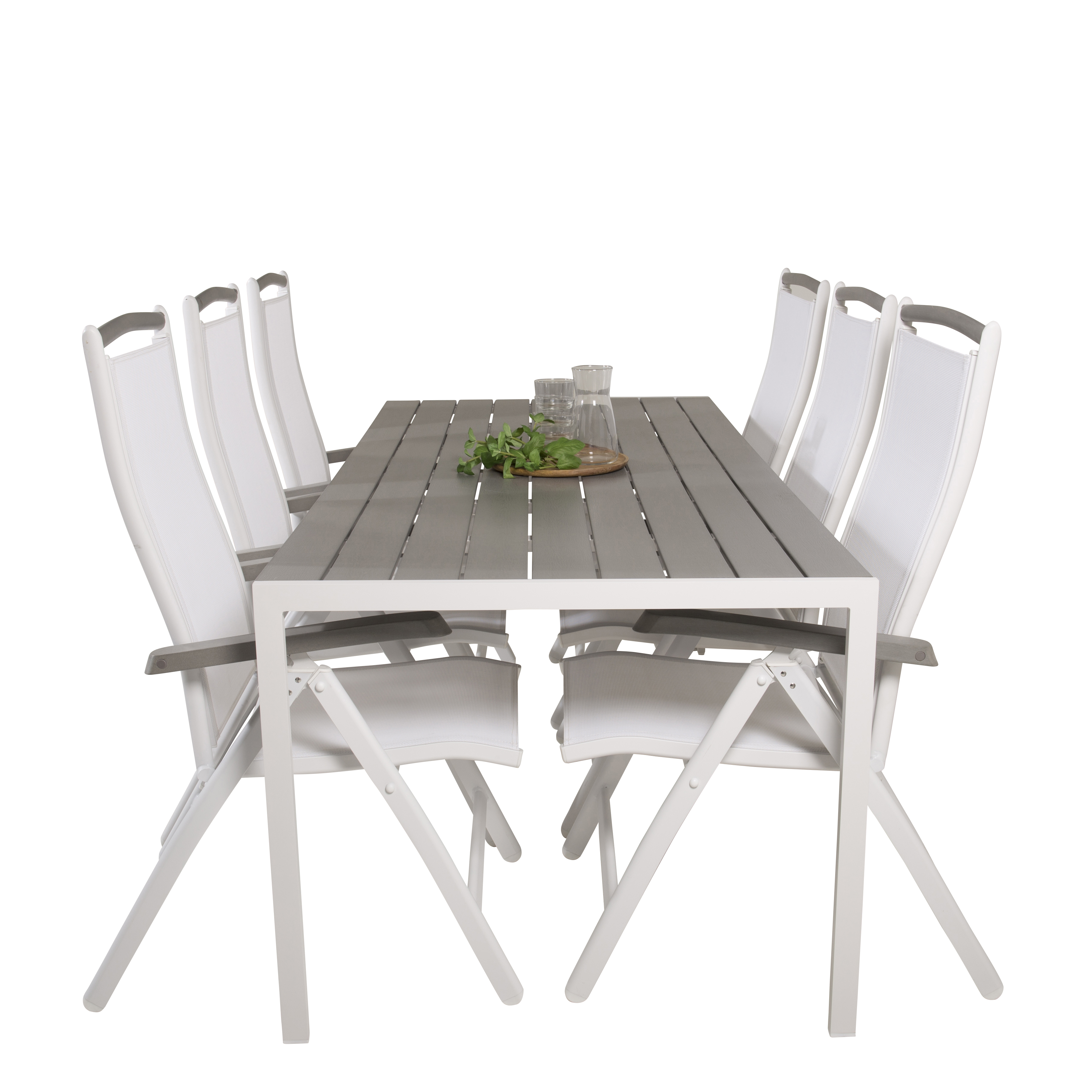 Matgrupp Utomhus Venture Home Bront 205 med 6 Aleyna Trädgårdsstolar