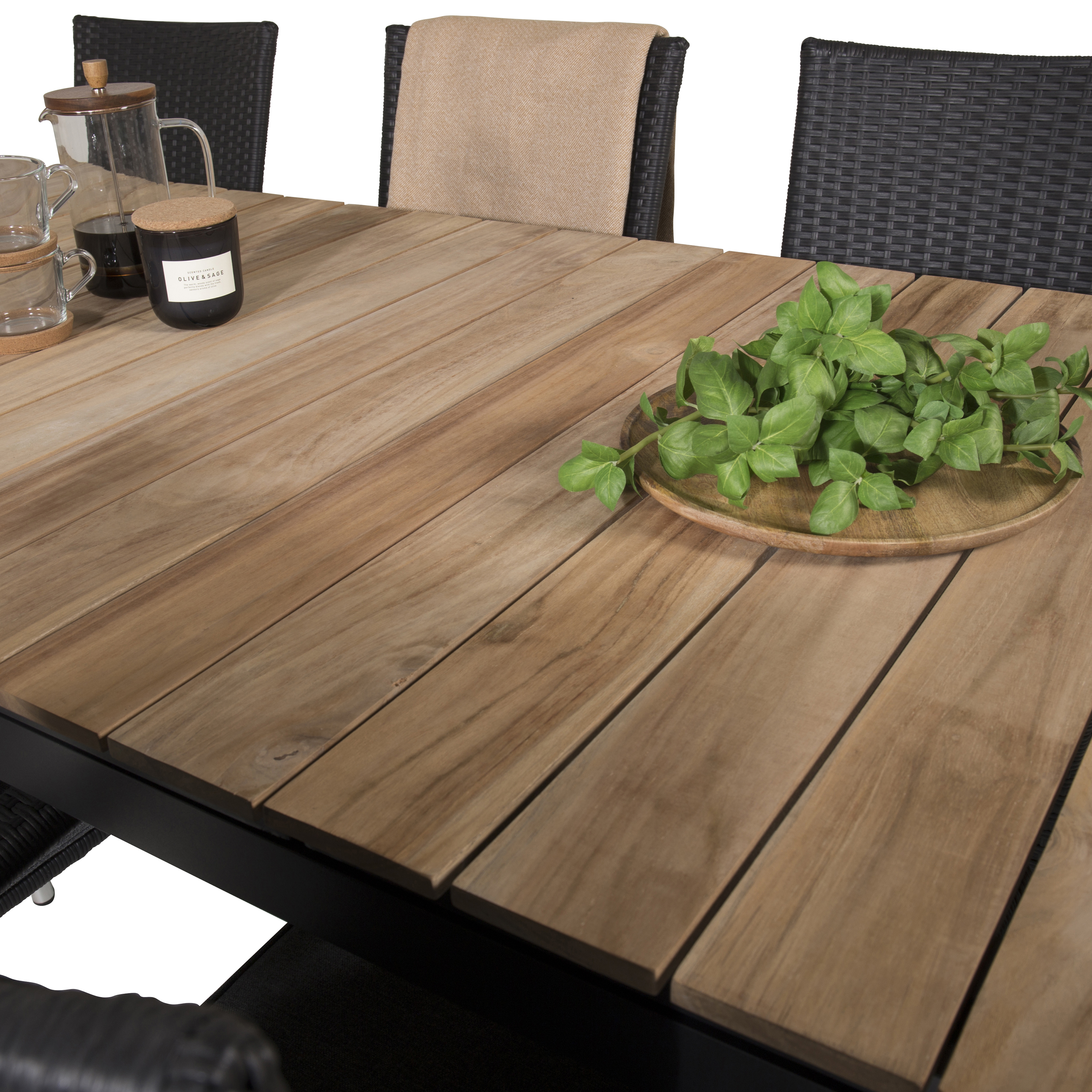 Matgrupp Utomhus Venture Home Meya 160/240 med 8 Asta Trädgårdsstolar