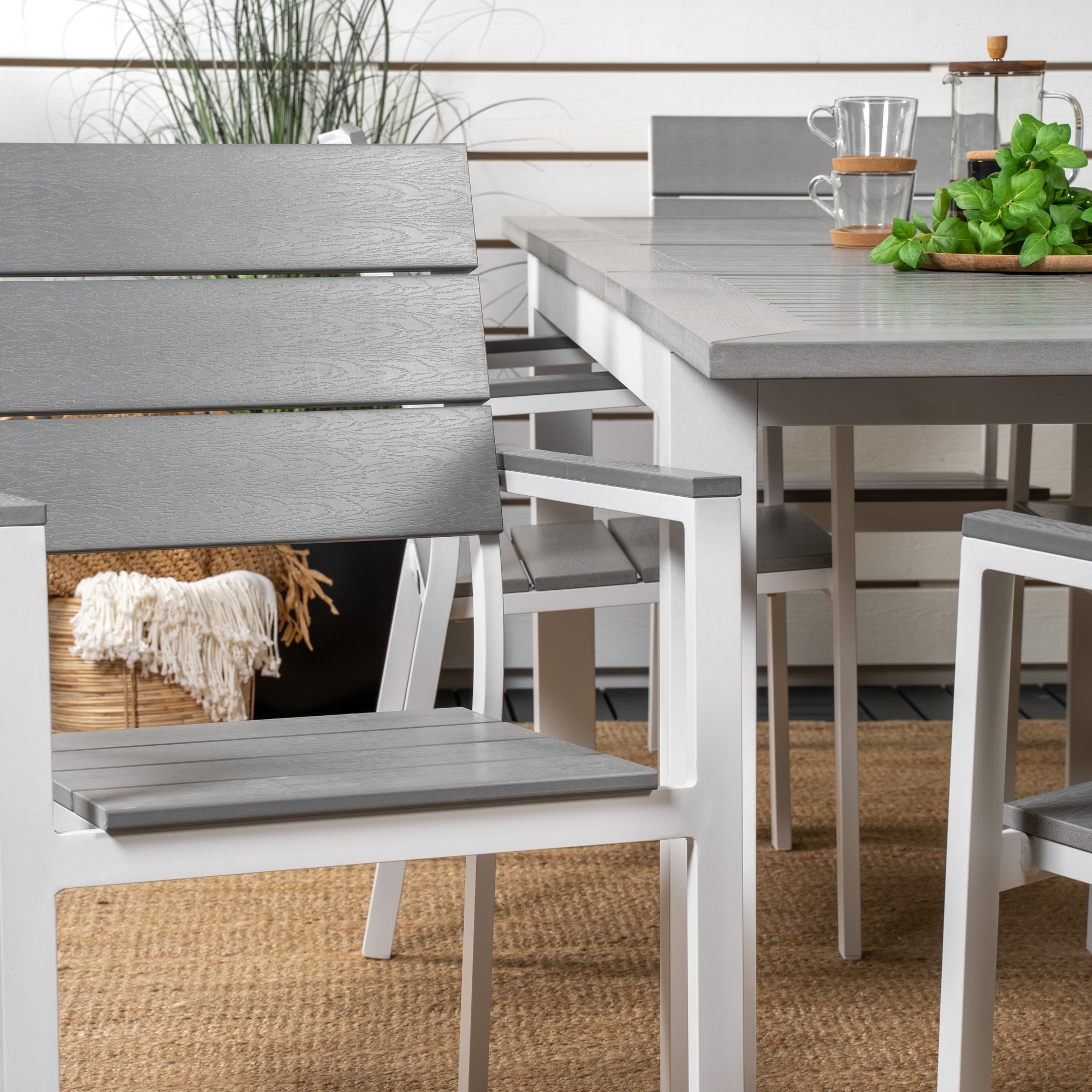 Matgrupp Venture Home Aleyna 152/210 med 6 Lova Matstolar