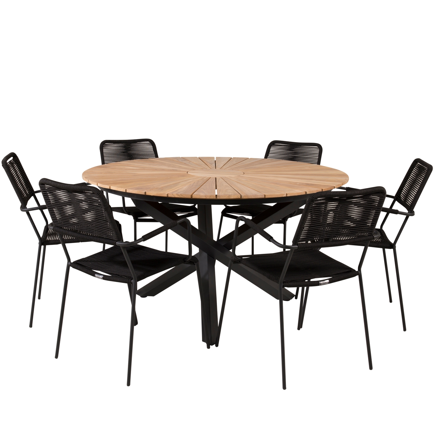 Matgrupp Venture Home Meya Ø140 med 6 Leon Karmstolar