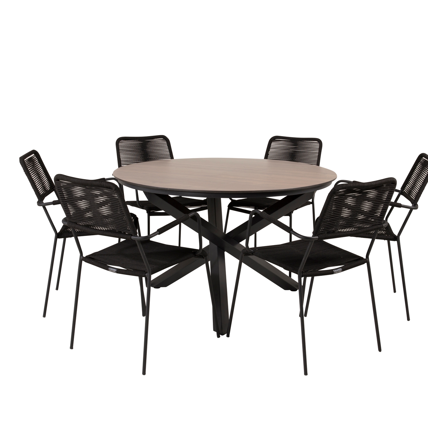 Matgrupp Venture Home Lea Ø120 med 6 Leon Karmstolar