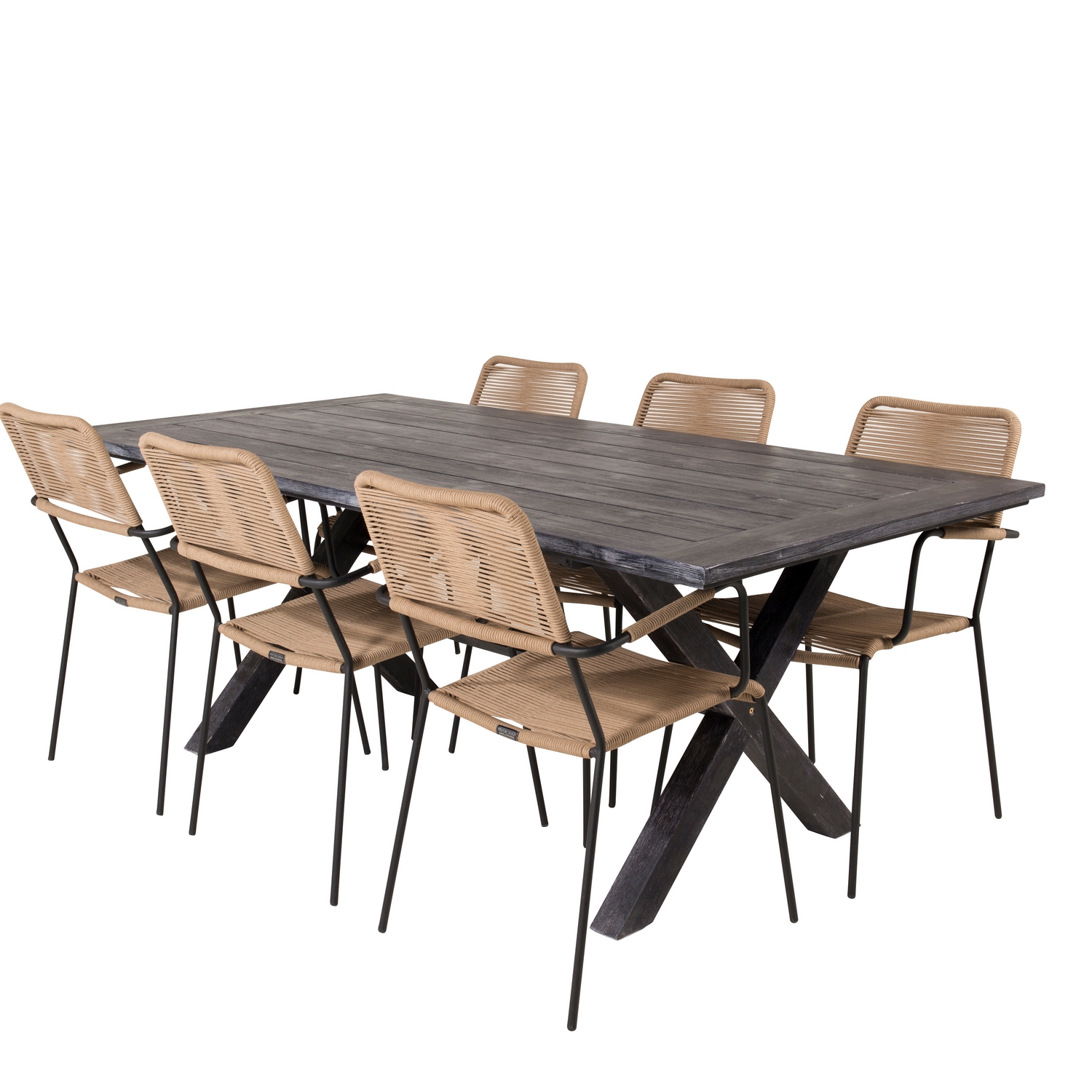 Matgrupp Venture Home Rossi 200 med 6 Leon Karmstolar