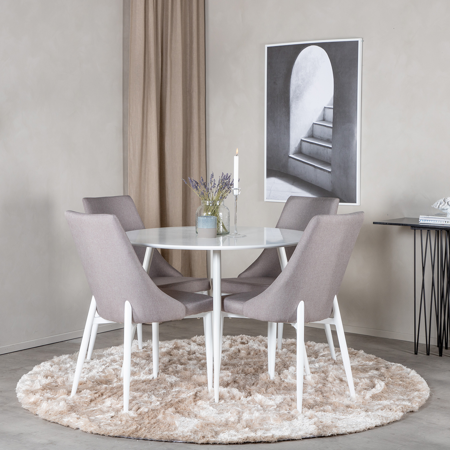 Matgrupp Venture Home Plake1 med 4 Laura Stolar Polyestertyg Runt