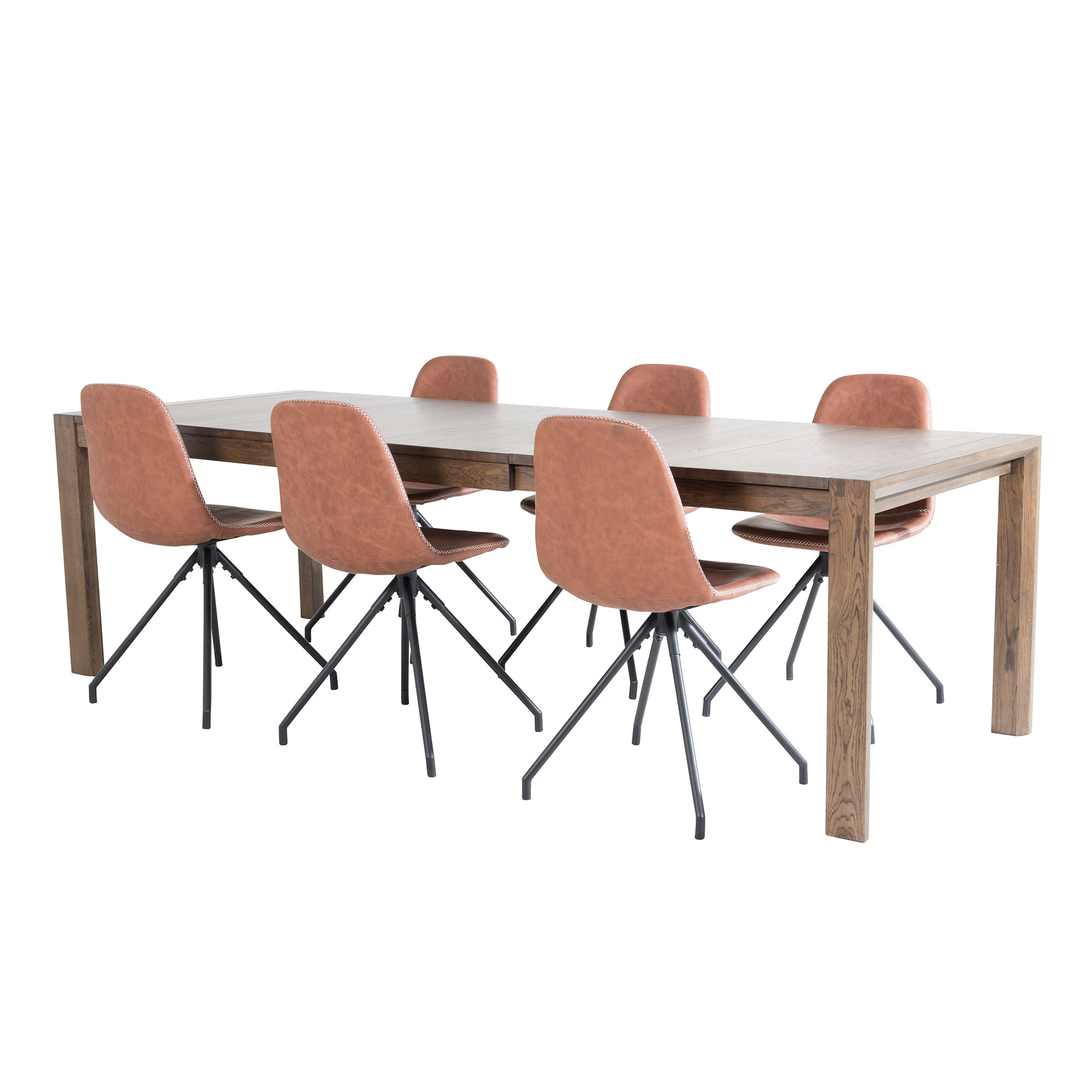 Matgrupp Venture Home Shy med 6 Pobbie Stolar Konstläder