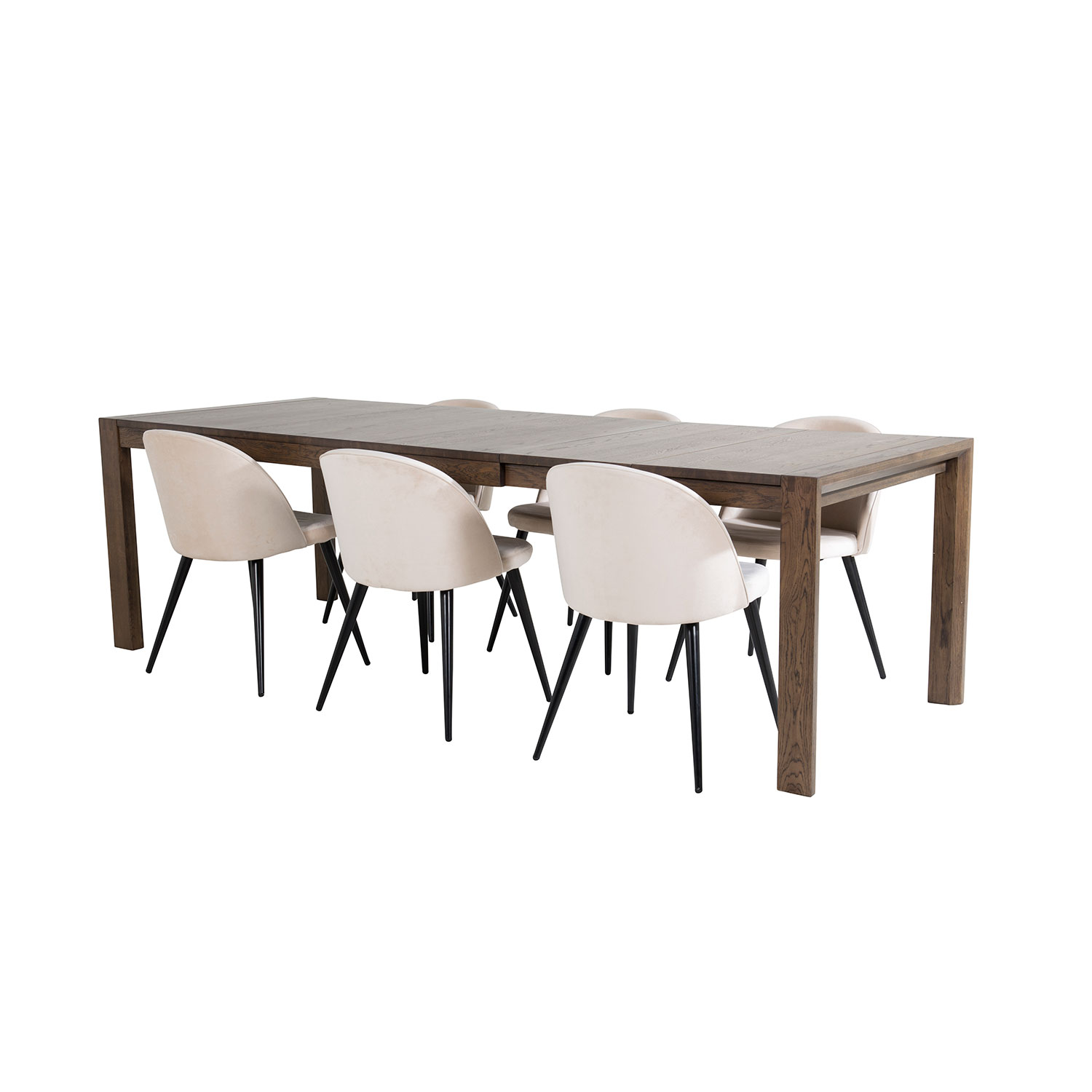 Matgrupp Venture Home Slider med 6 Velvet Stolar