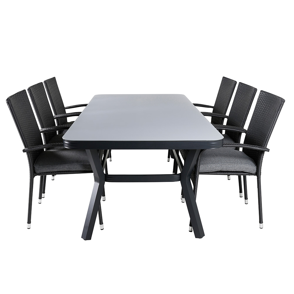 Matgrupp Utomhus Venture Home Vyn med 6 Hanna Trädgårdsstolar