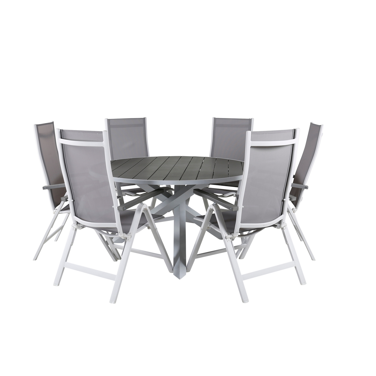 Matgrupp Utomhus Venture Home Pincy Rund med 6 Aleyna PositionsTrädgårdsstolar