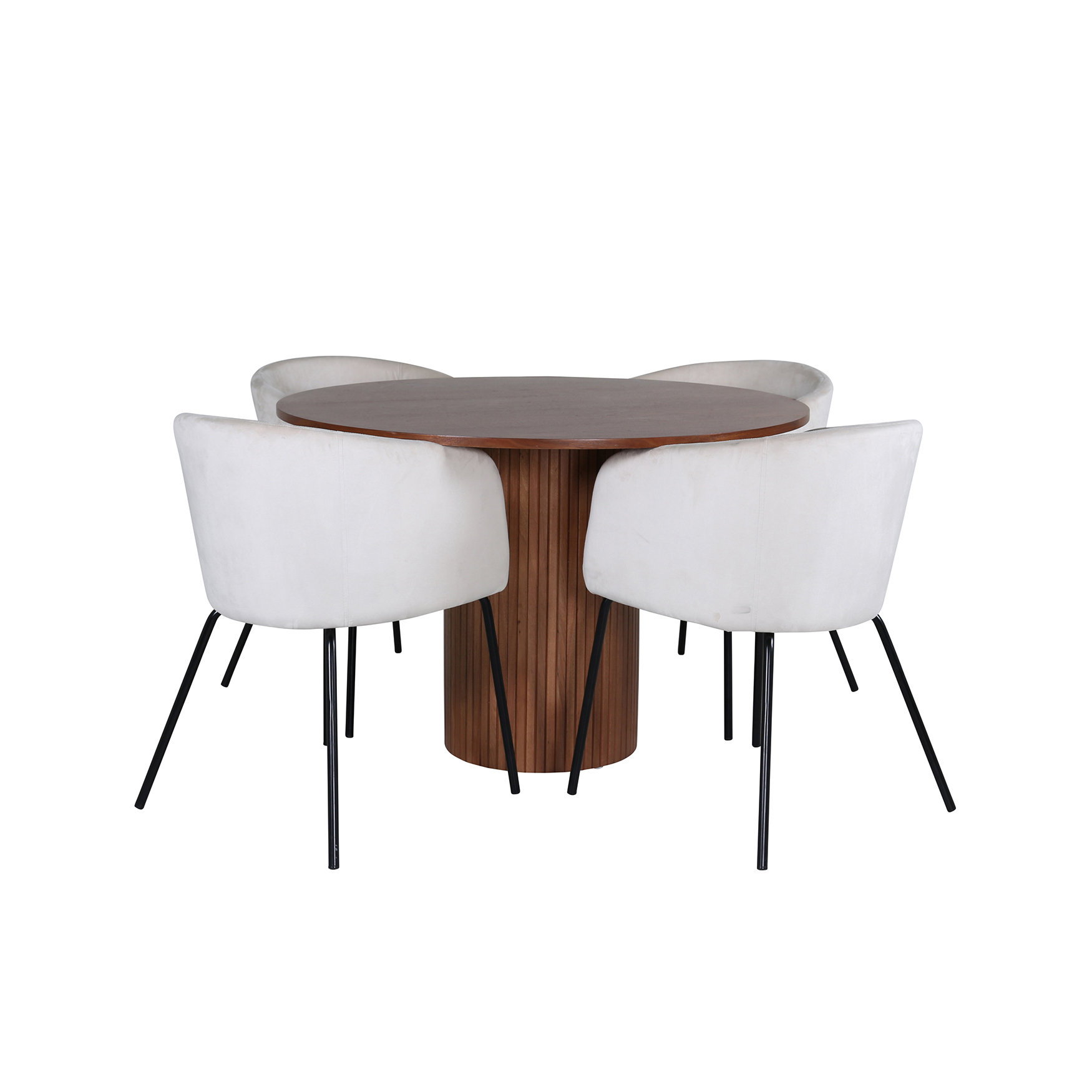 Matgrupp Venture Home med Bianca Matbord och 4 Bergen Matstolar