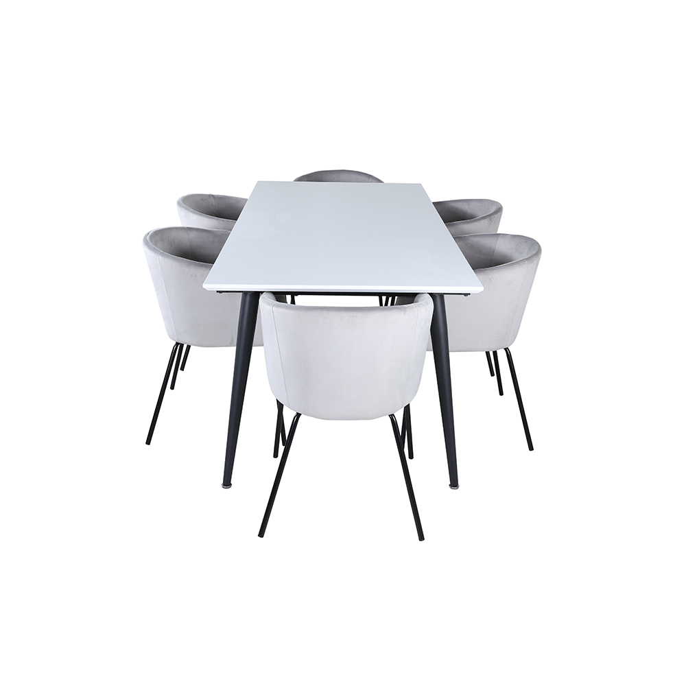 Matgrupp Venture Home Jolie med 6 Bergen Stolar Sammet