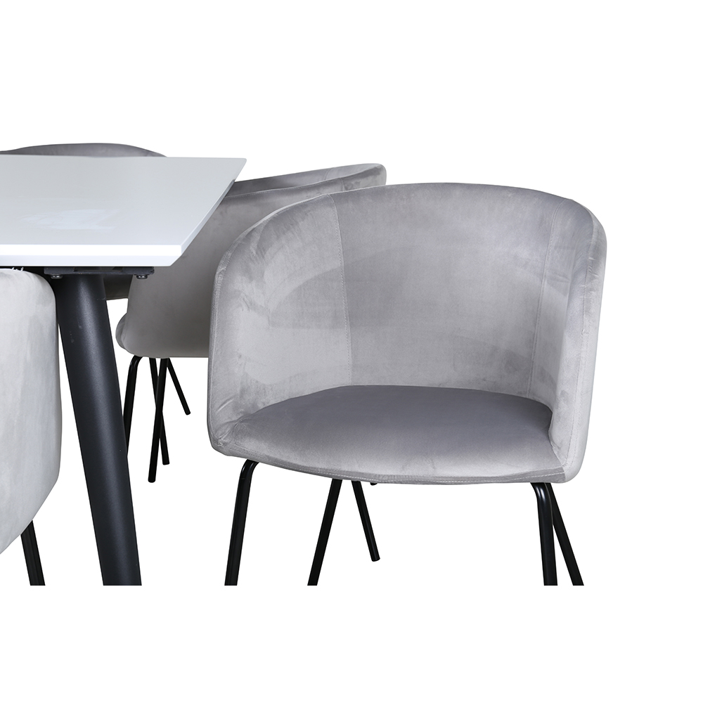 Matgrupp Venture Home Jolie med 6 Bergen Stolar Sammet