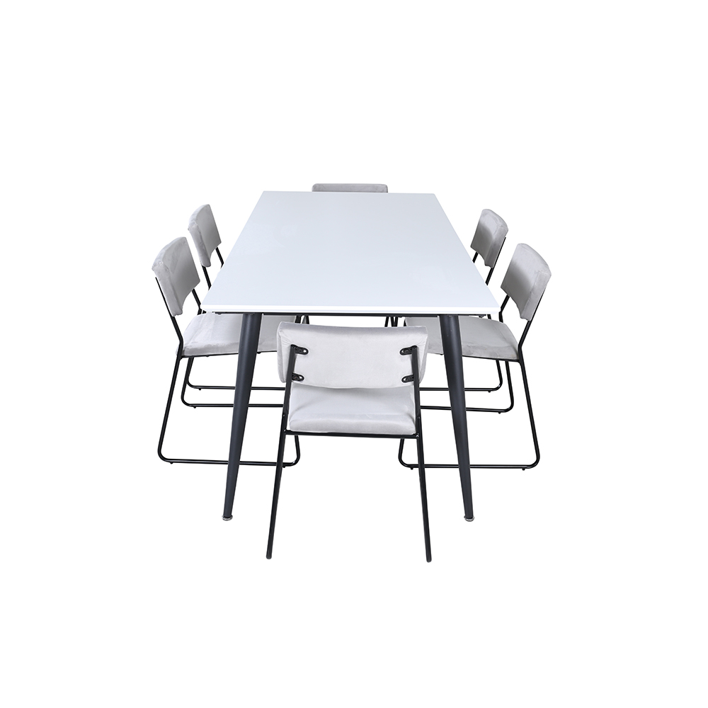 Matgrupp Venture Home Jolie med 6 Kungshamn Stolar Sammet