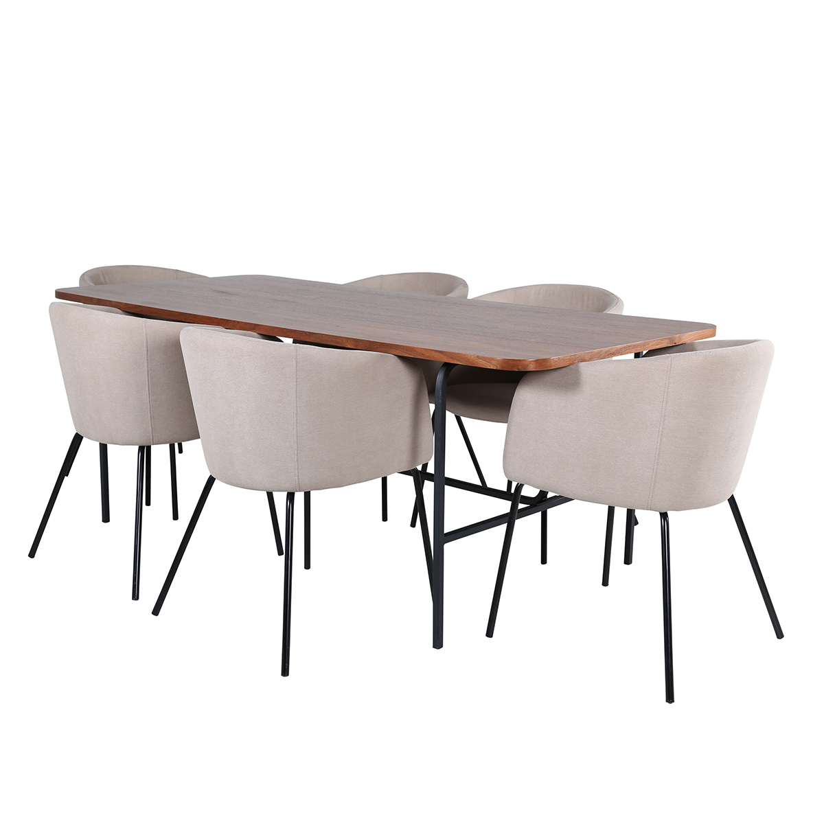 Matgrupp Venture Home Chicago matbord och Bergen matstol Brun