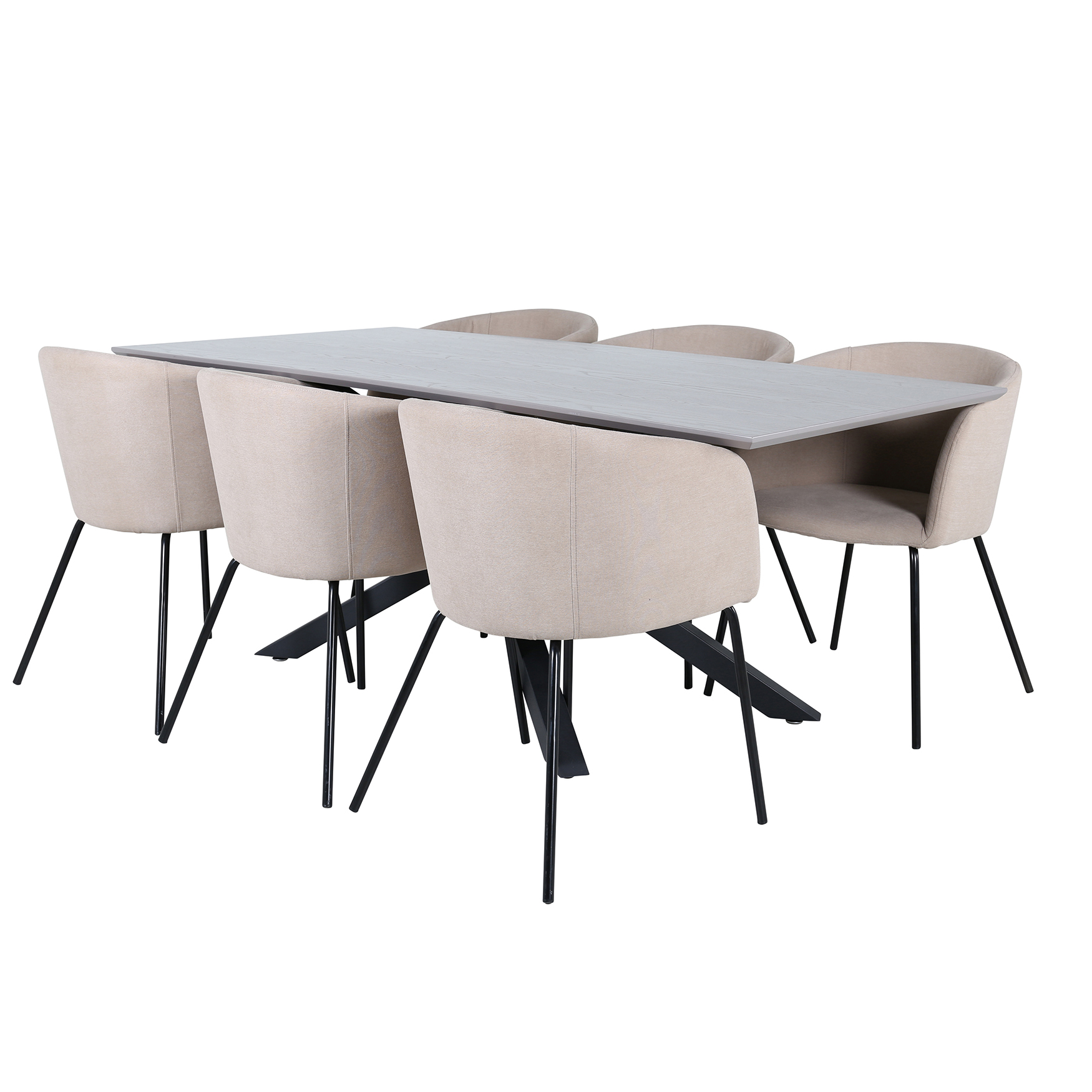 Matgrupp Venture Home med Piata Matbord och 6 Bergen Matstolar