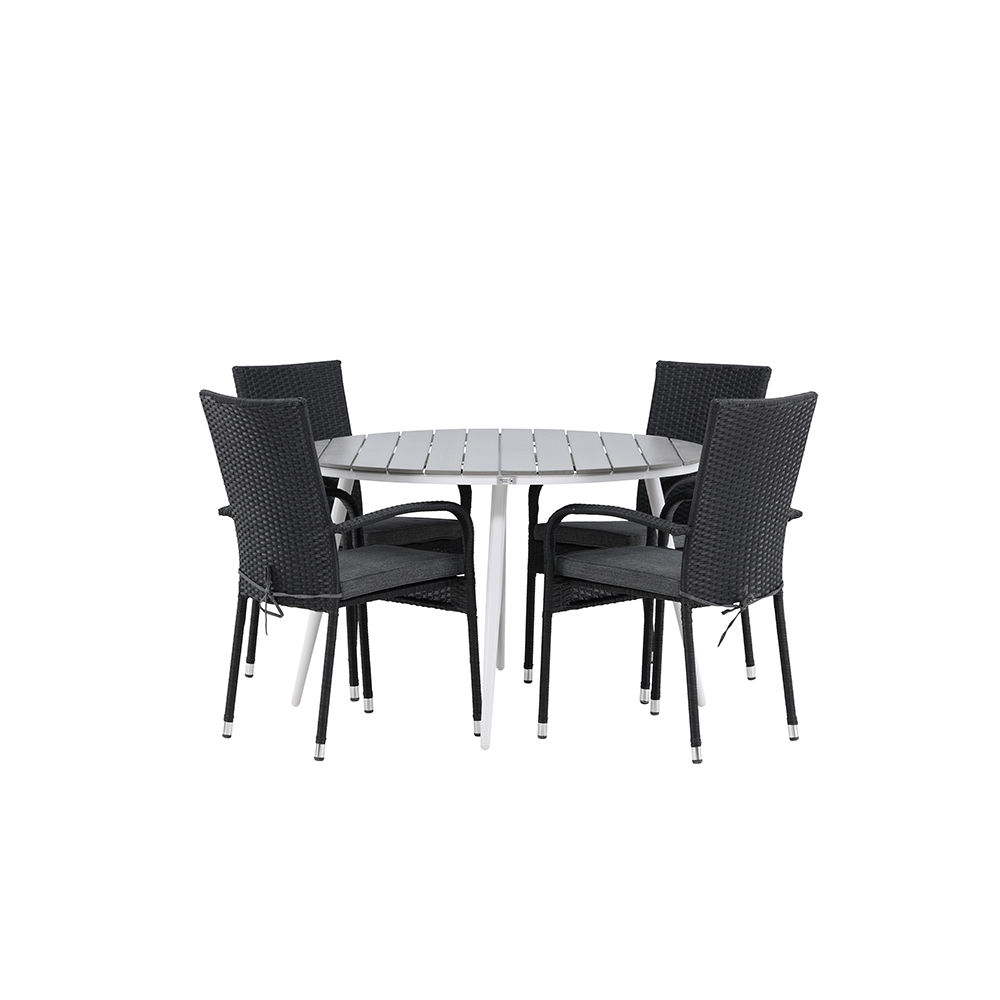 Matgrupp Venture Home Break Ø120 cm med 4 Anna Stolar