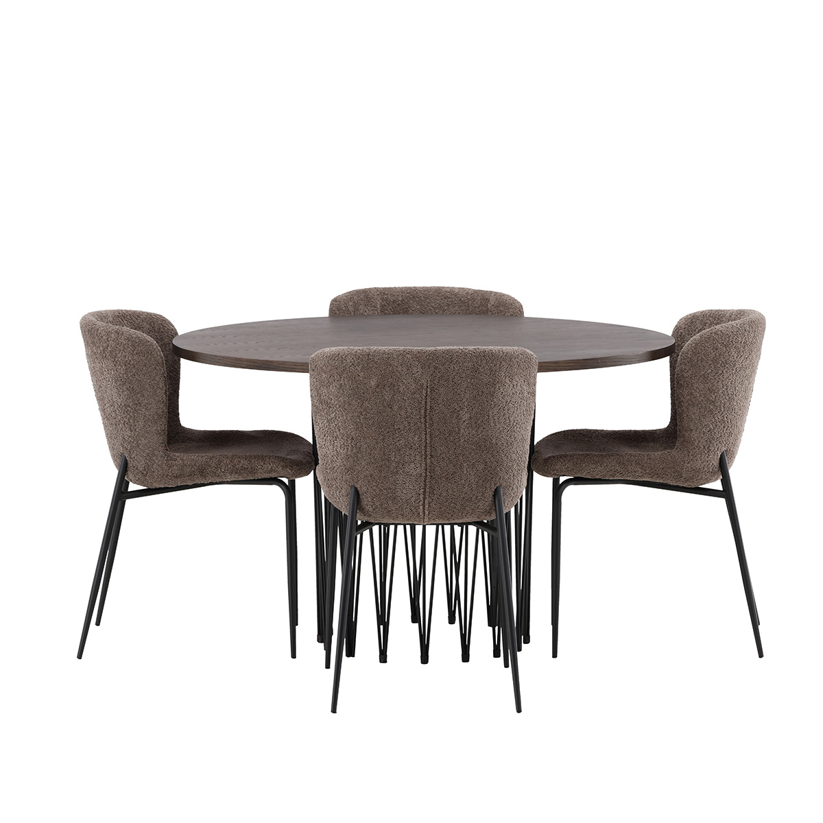 Matgrupp Venture Home Stone Rund med 4 Modesto Stolar