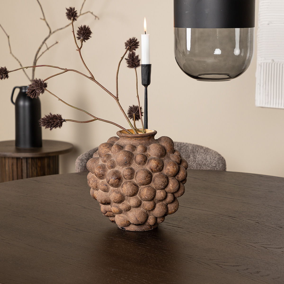 Matgrupp Venture Home Stone Rund med 4 Modesto Stolar