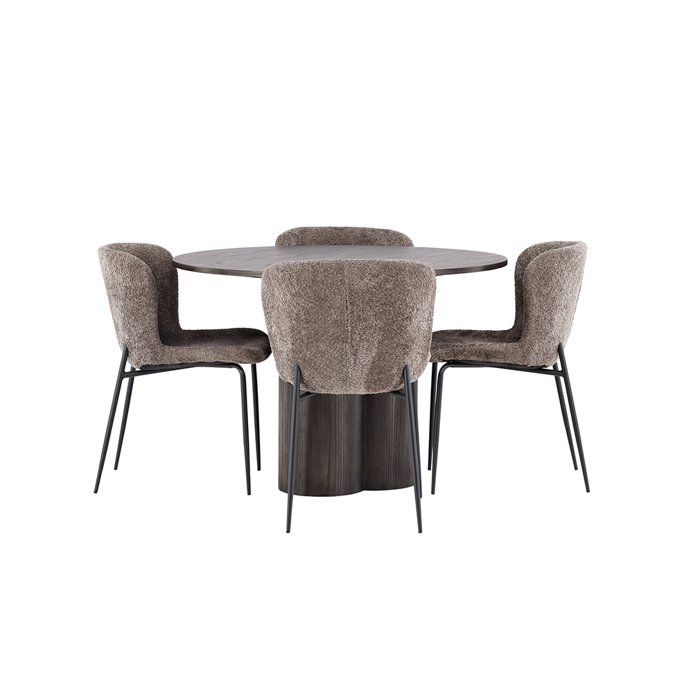 Matgrupp Venture Home Olivia Ø 110 cm med 4 Modesto Stolar