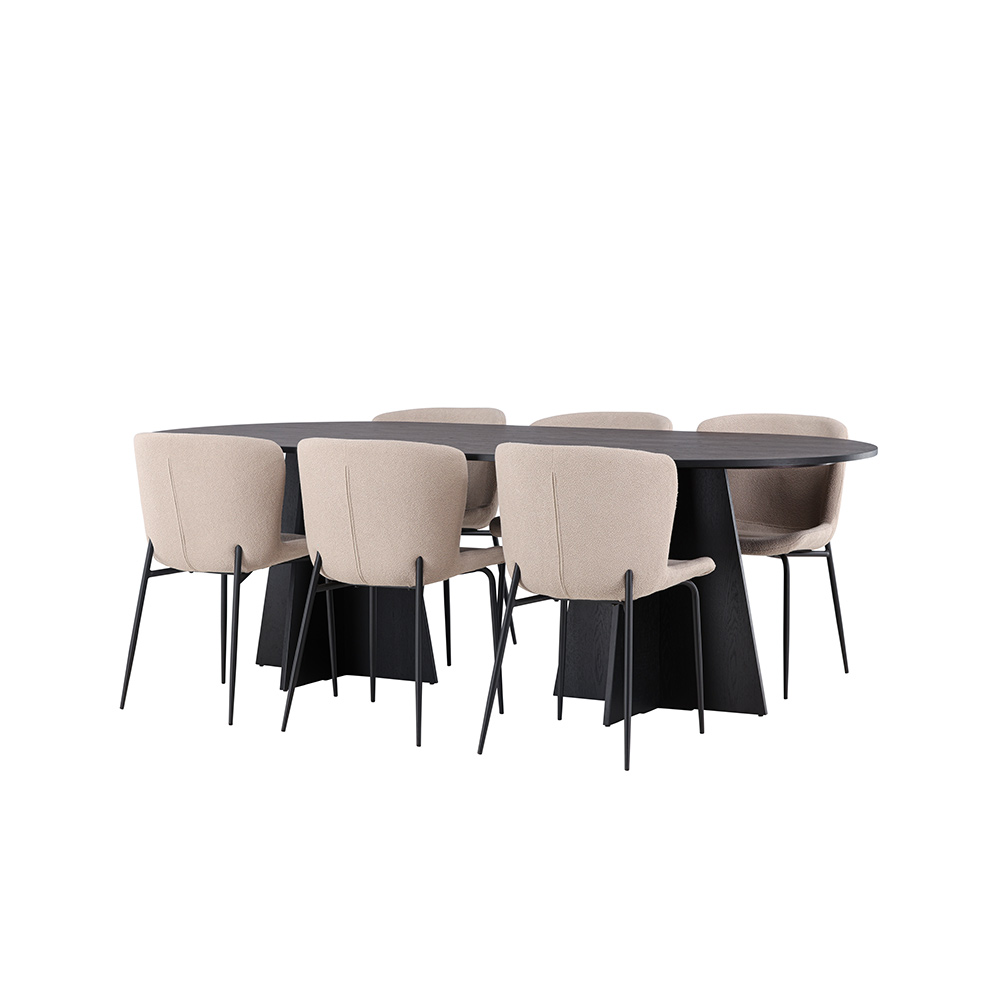 Matgrupp Venture Home Bootcut Oval med 6 Modesto Stolar