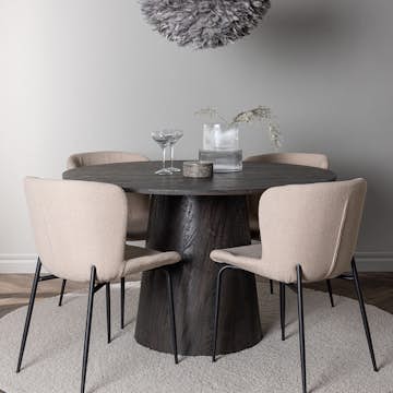 Matgrupp Venture Home Lanzo Ø120 cm med 4 st Modesto stolar