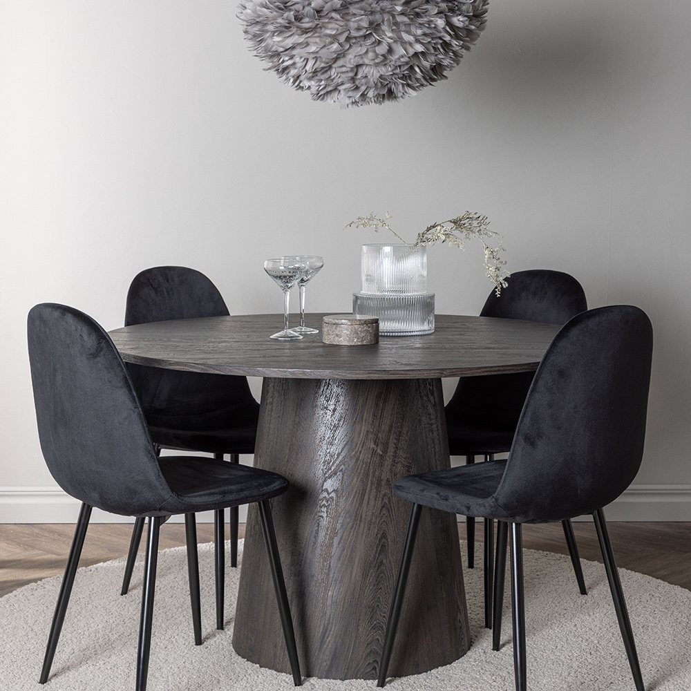 Matgrupp Venture Home Lanzo Ø120 cm med 4 st Polar stolar