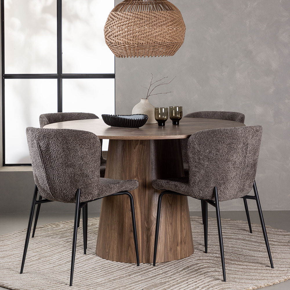 Matgrupp Venture Home Lanzo Ø120 cm med 4 st Modesto stolar