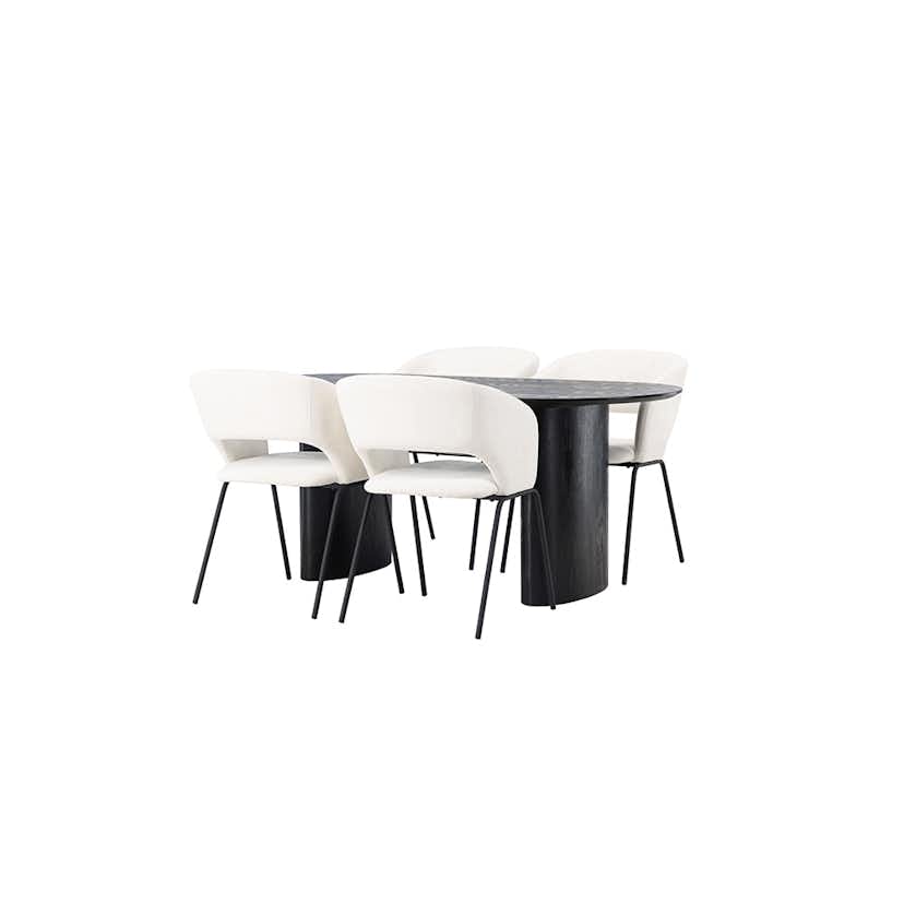 Matgrupp Venture Home Isolde med 4 st Day stolar Svart