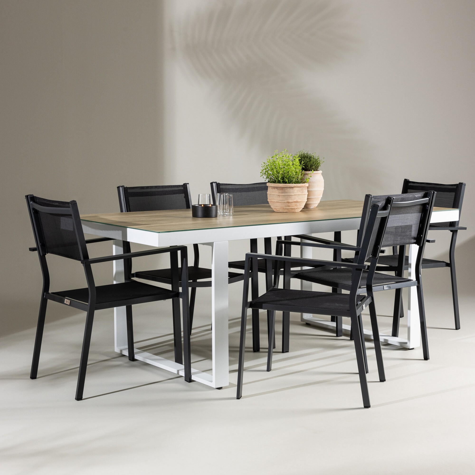 Trädgårdsgrupp Venture Home Merlo med 6 Copacabana Stolar