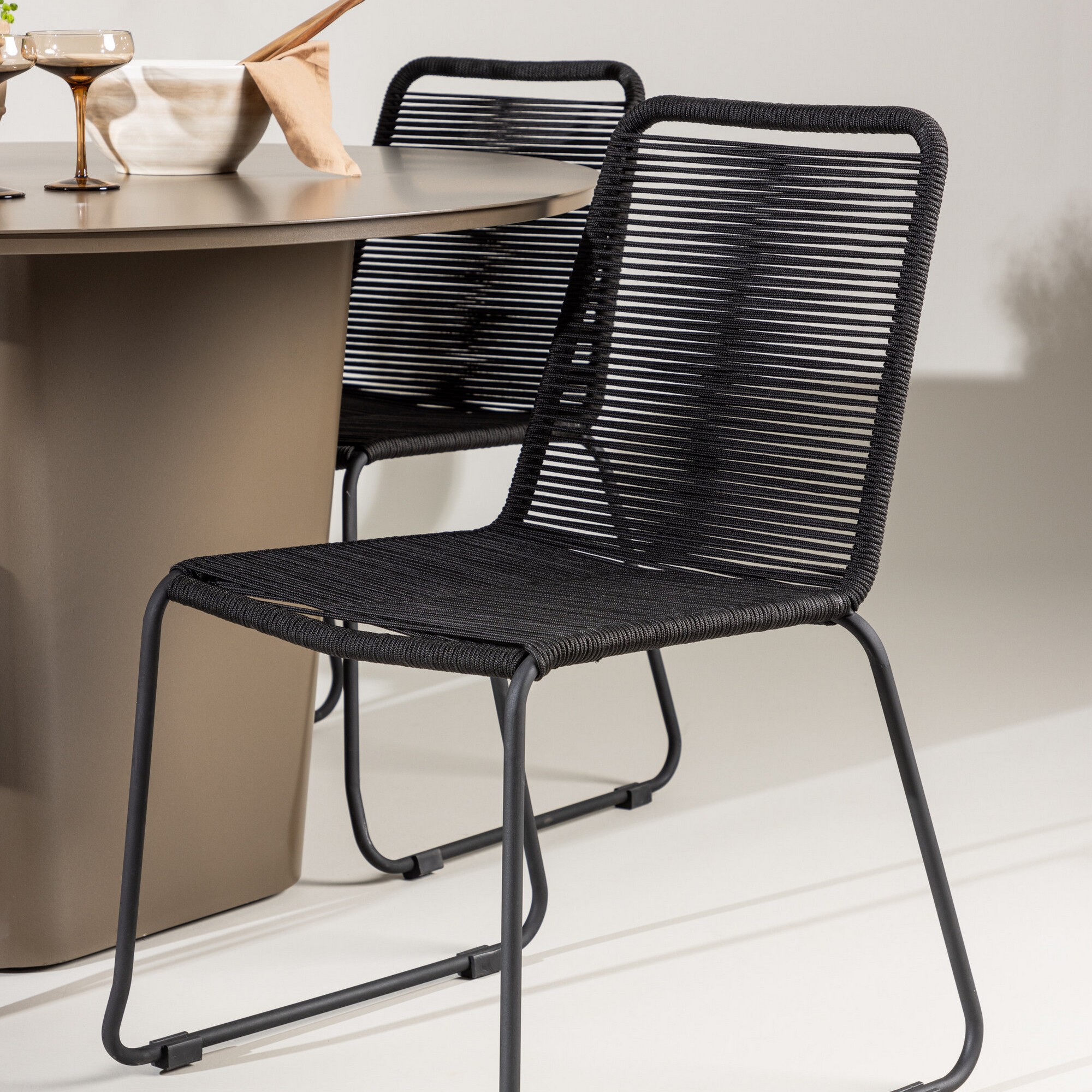 Trädgårdsgrupp Venture Home Santa Fe med 4 Lindos Trädgårdsstolar