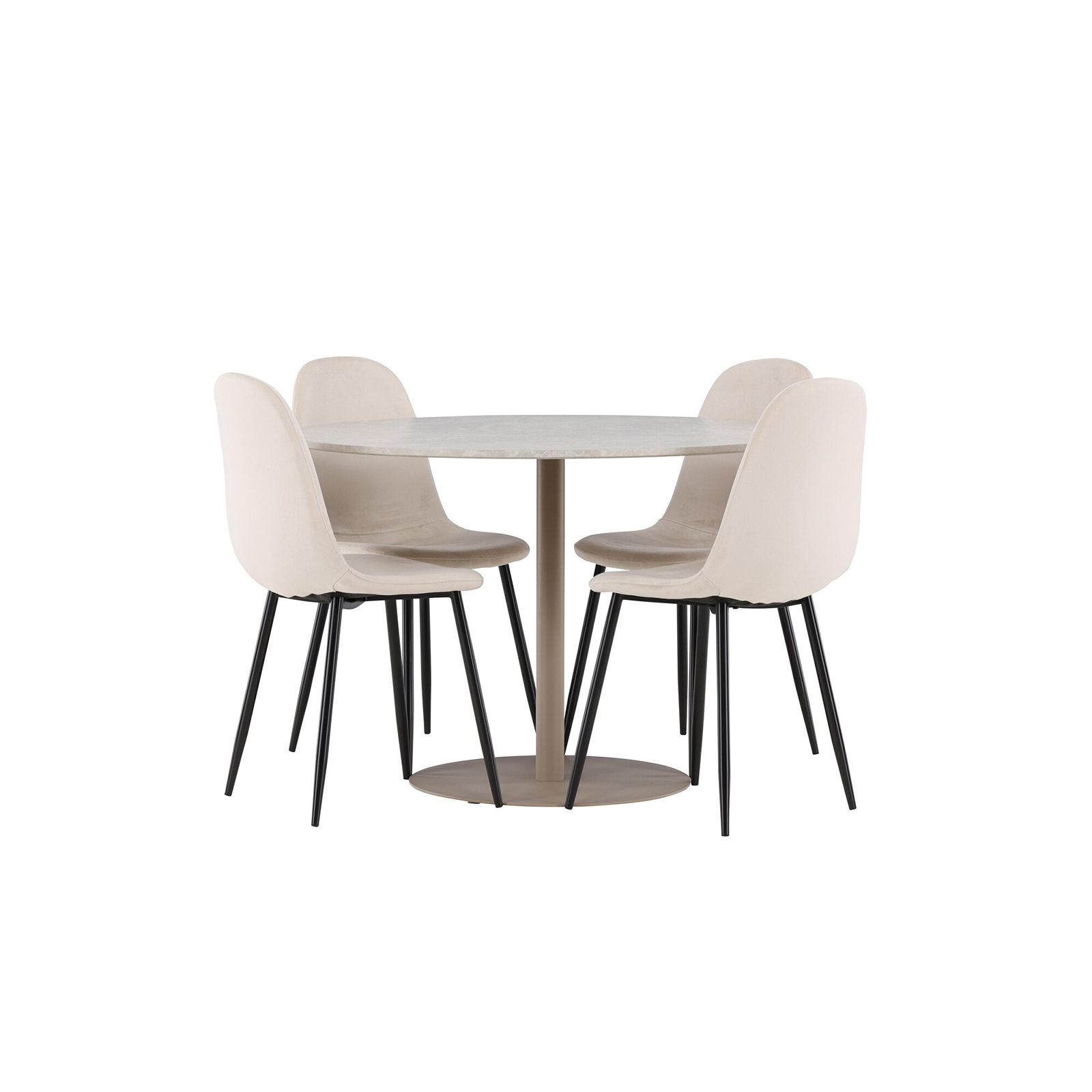 Matgrupp Venture Home Lycke Ø110 med 4 st Polar Stolar Sammet