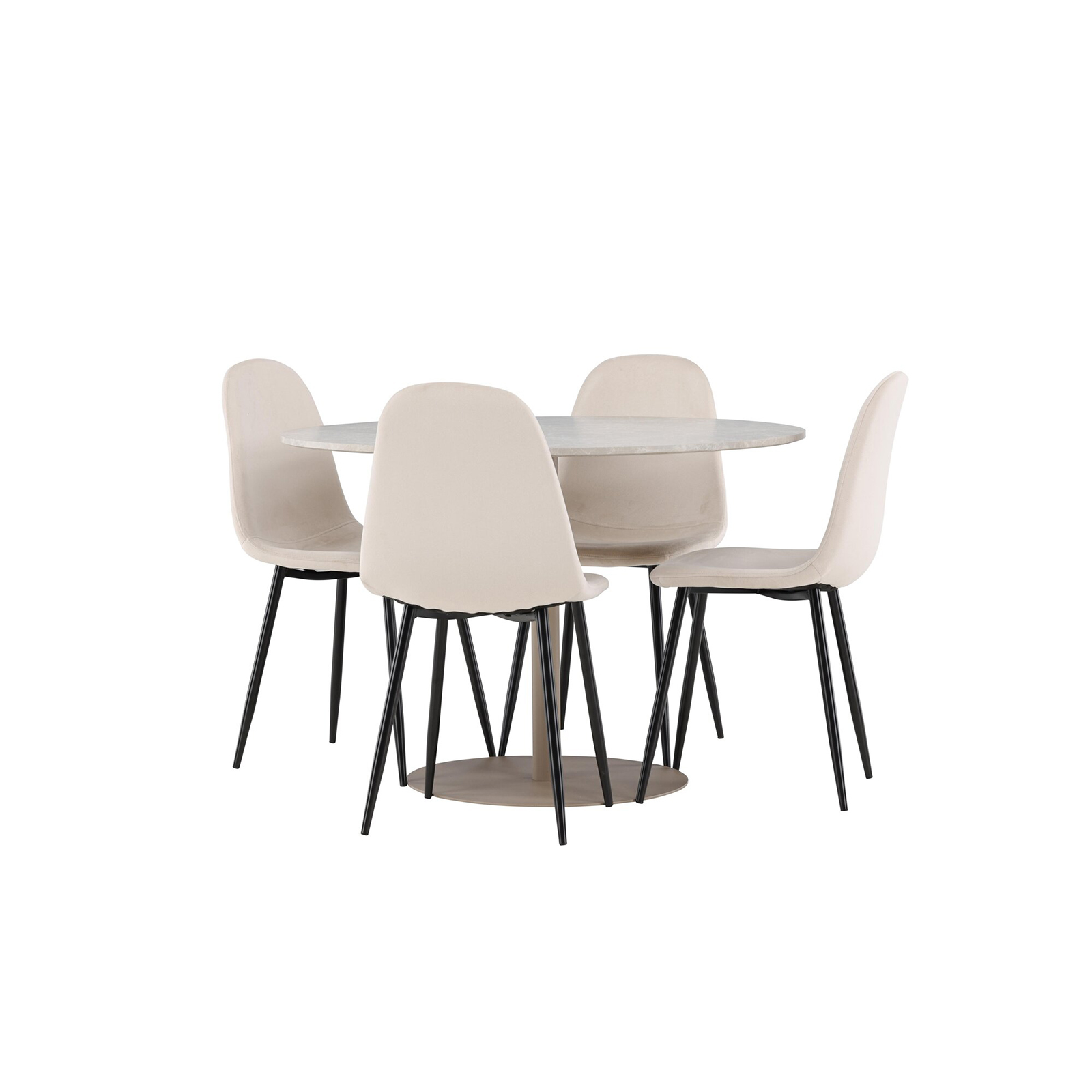 Matgrupp Venture Home Lycke Ø110 med 4 st Polar Stolar Sammet