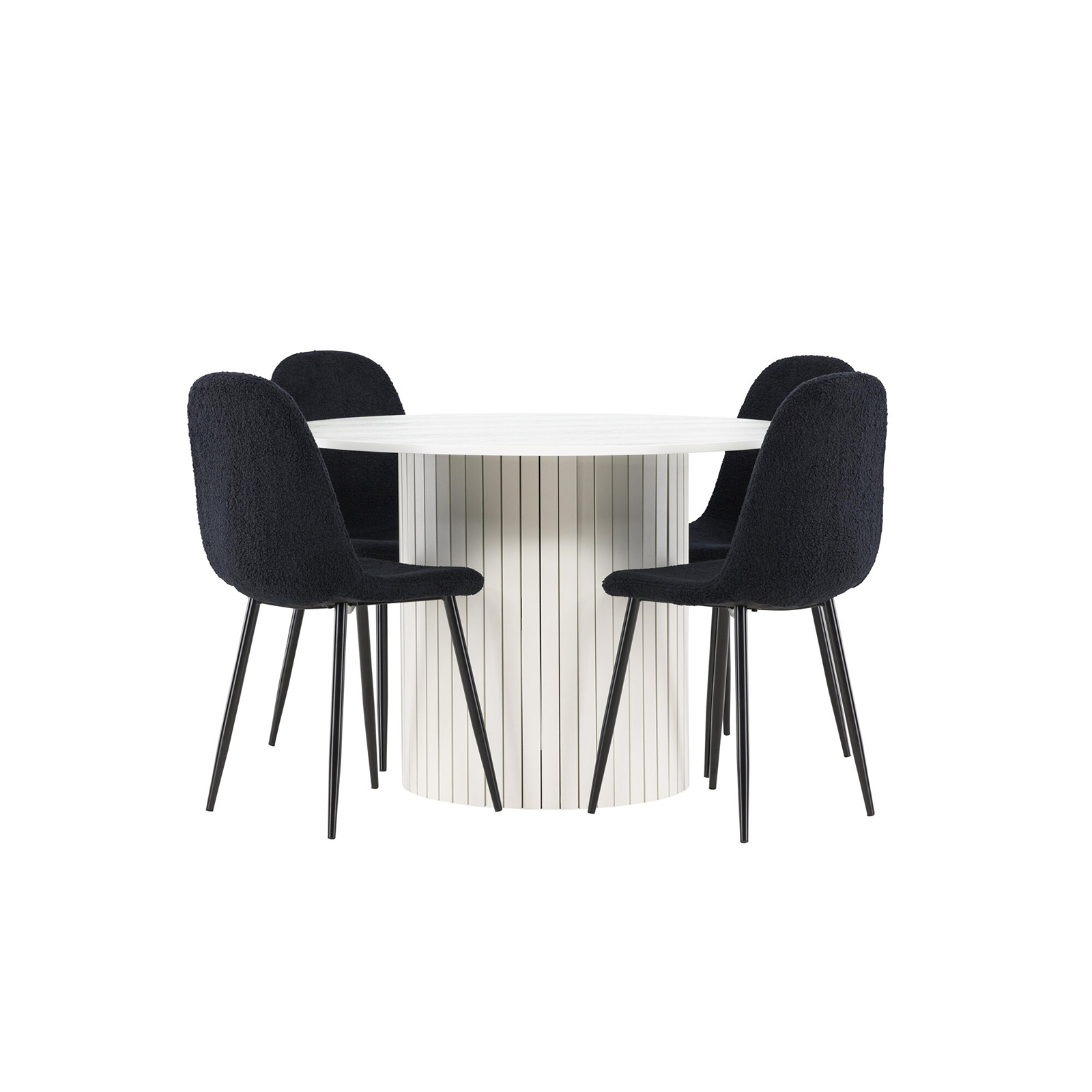 Matgrupp Venture Home Härön Ø110 med 4 st Polar Stolar Teddy