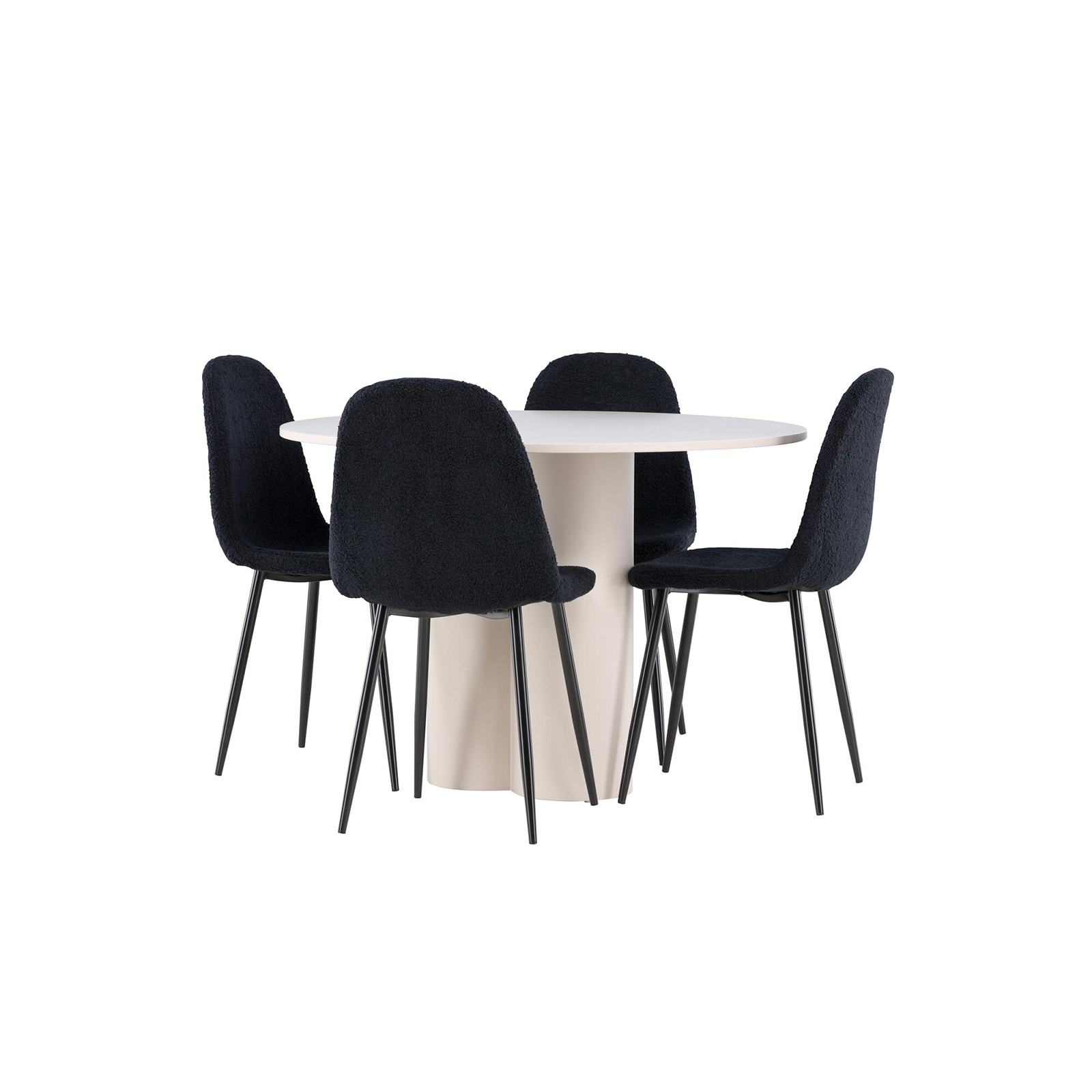 Matgrupp Venture Home Olivia Ø110 med 4 st Polar Stolar Teddy