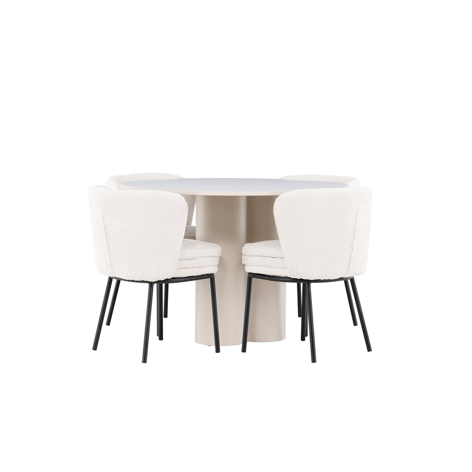 Matgrupp Venture Home Olivia Ø110 med 4 st Agnes Stolar