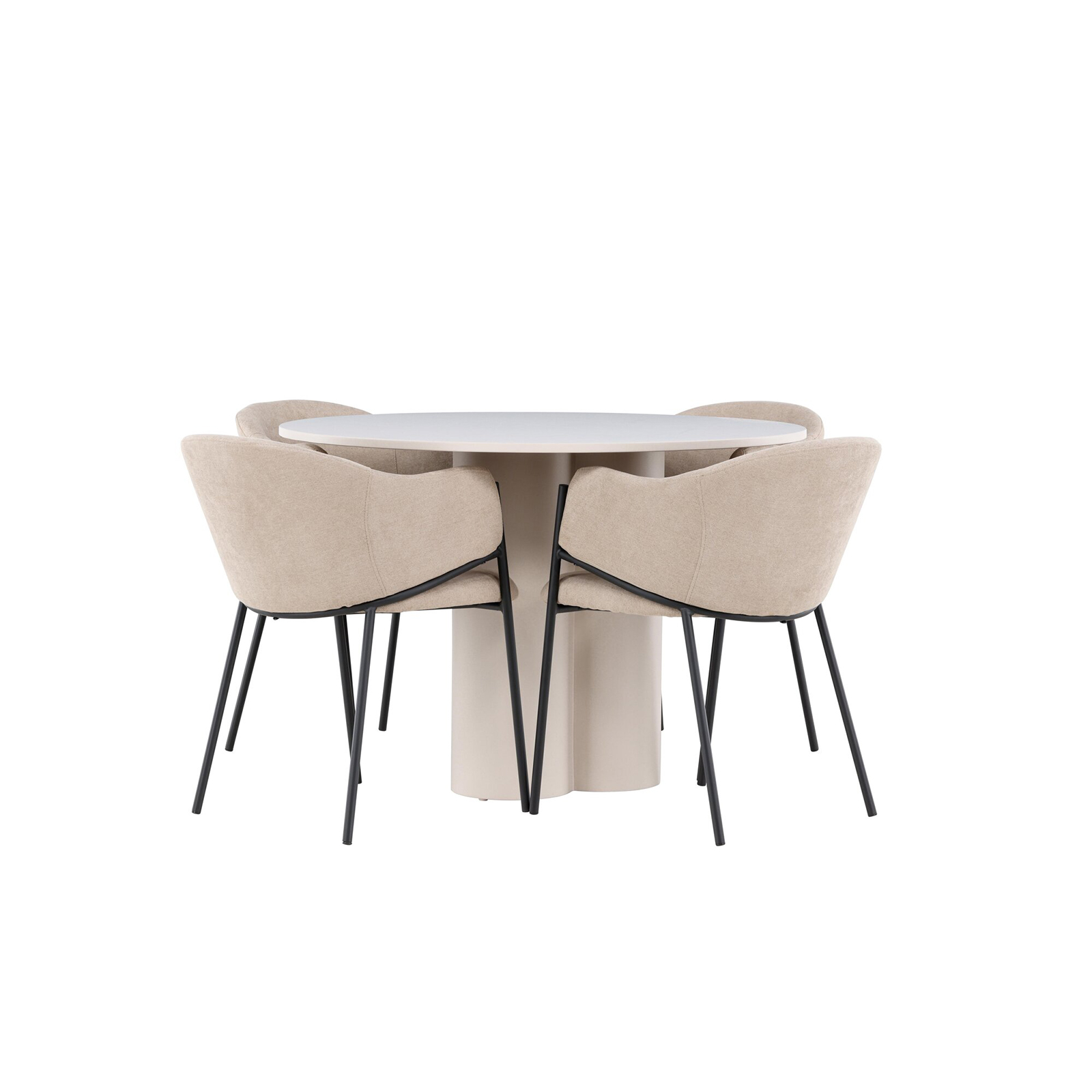 Matgrupp Venture Home Olivia Ø110 med 4 st Evelina Stolar