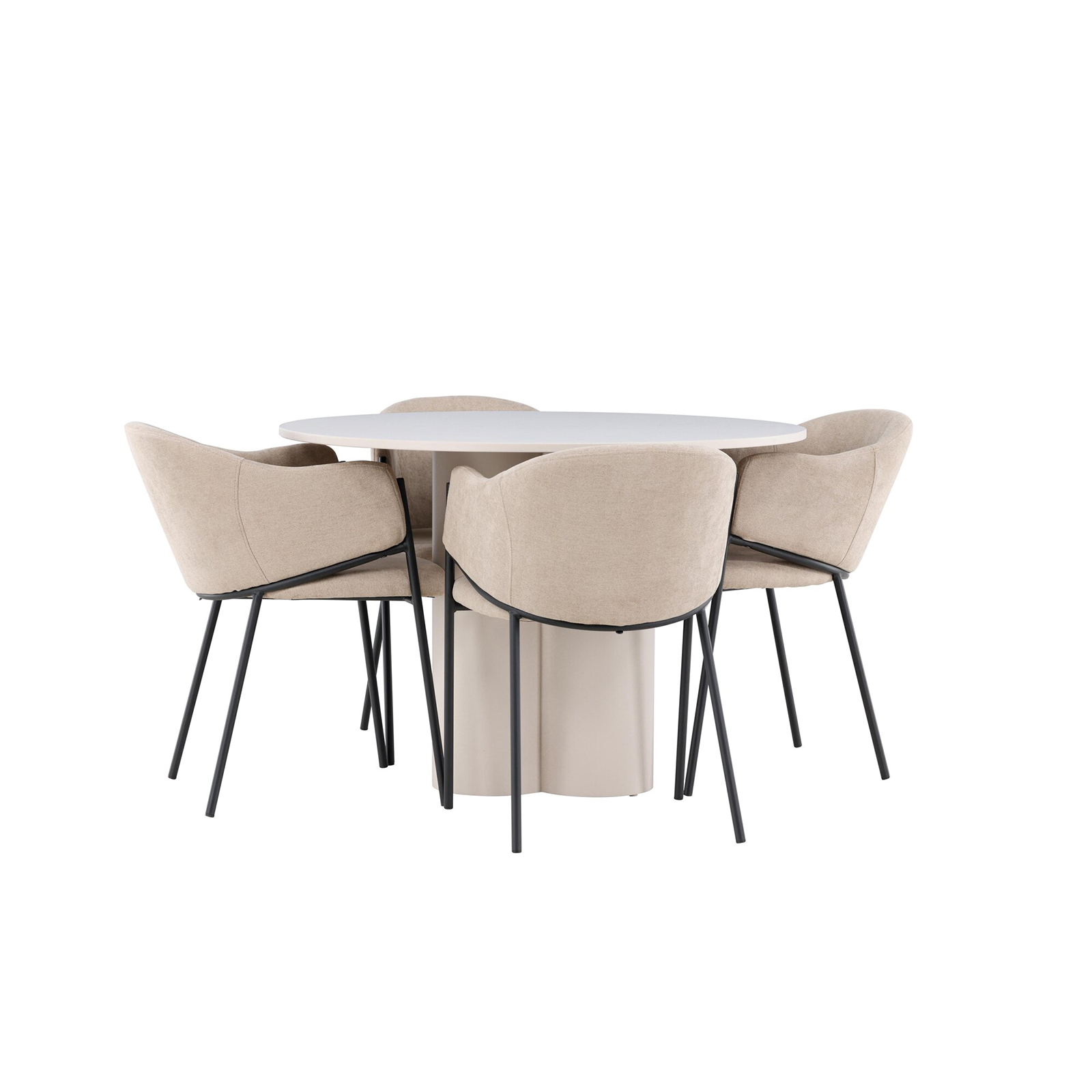 Matgrupp Venture Home Olivia Ø110 med 4 st Evelina Stolar