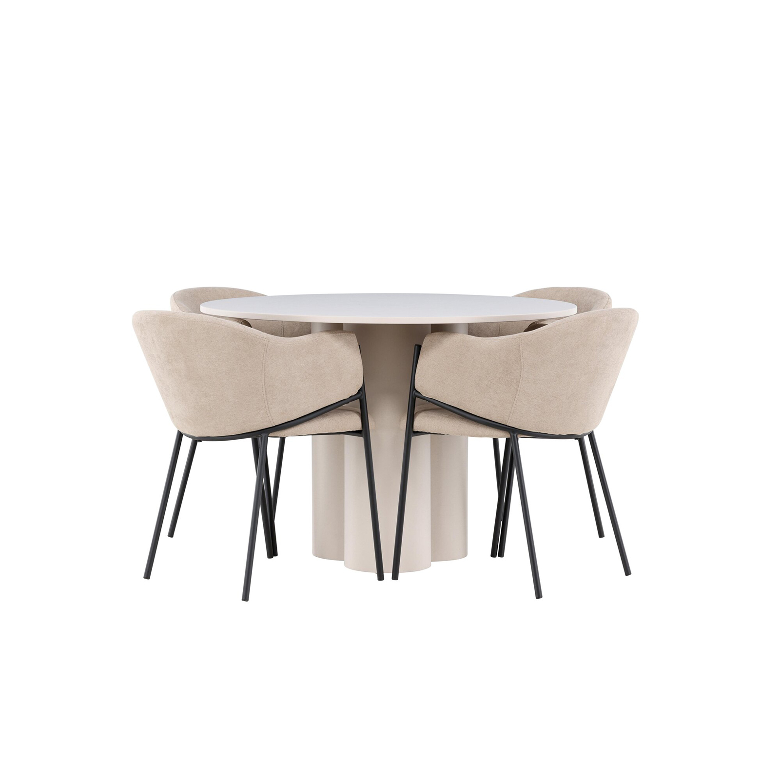 Matgrupp Venture Home Olivia Ø110 med 4 st Evelina Stolar