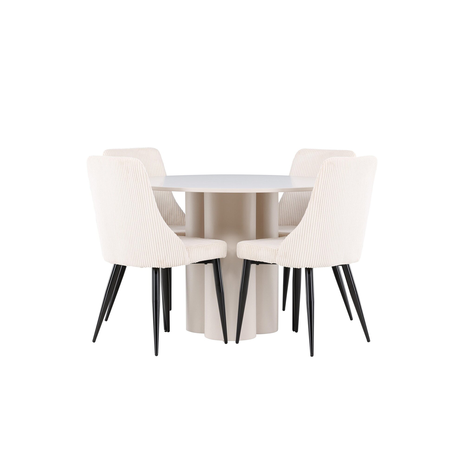 Matgrupp Venture Home Olivia Ø110 med 4 st Leone Stolar