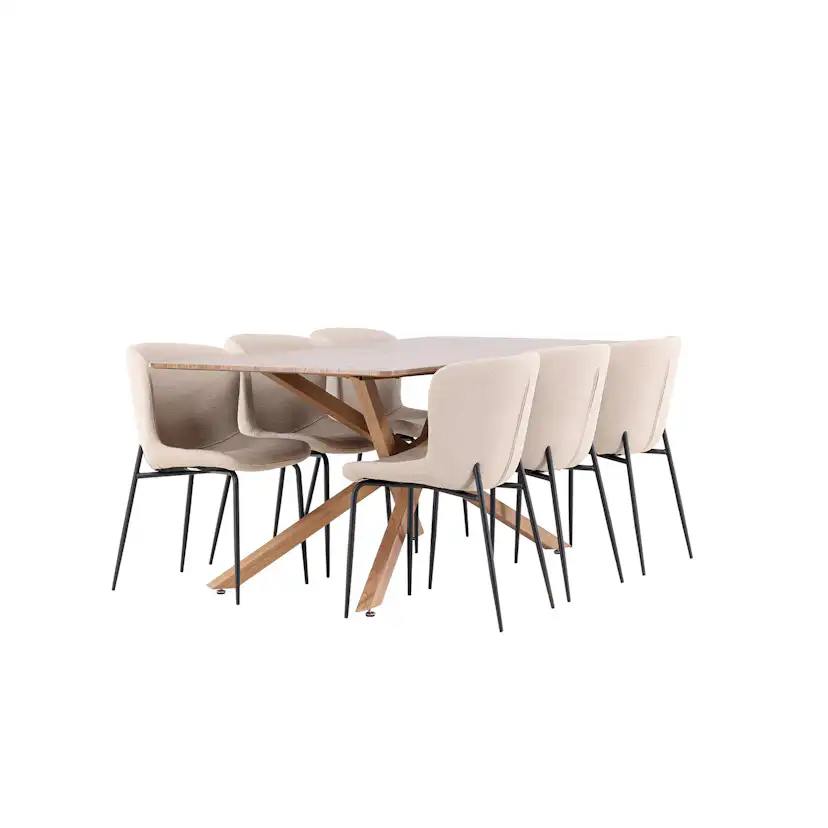 Matgrupp Venture Home Piazza 180 med 6 st Modesto Stolar Boucle